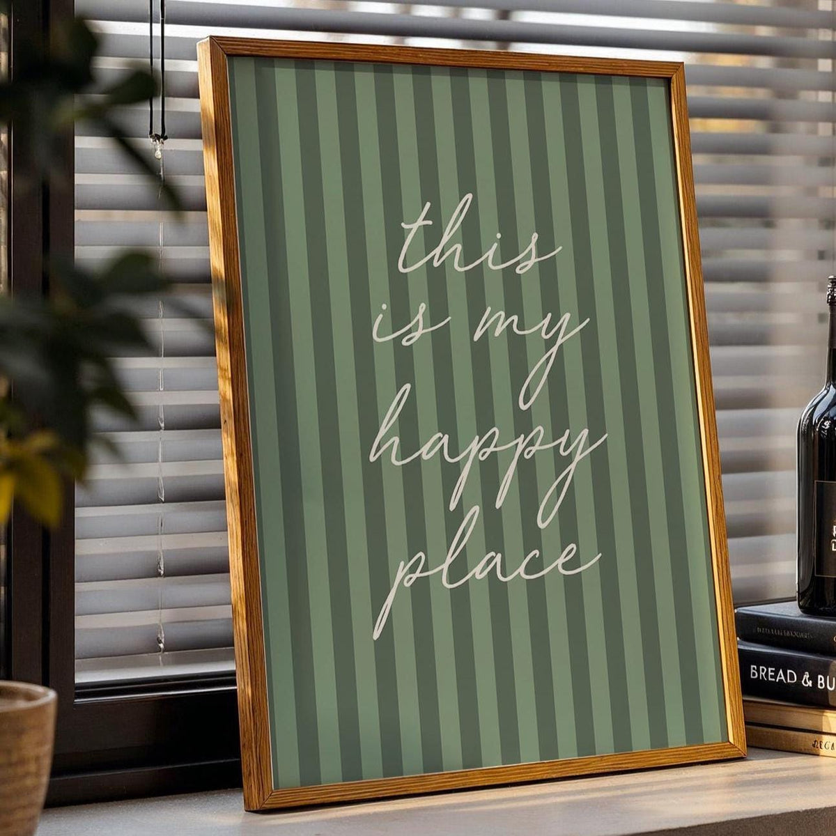 This Is My Happy Place Wall Art Print, Aesthetic Bedroom Print, Green Hallway Decor