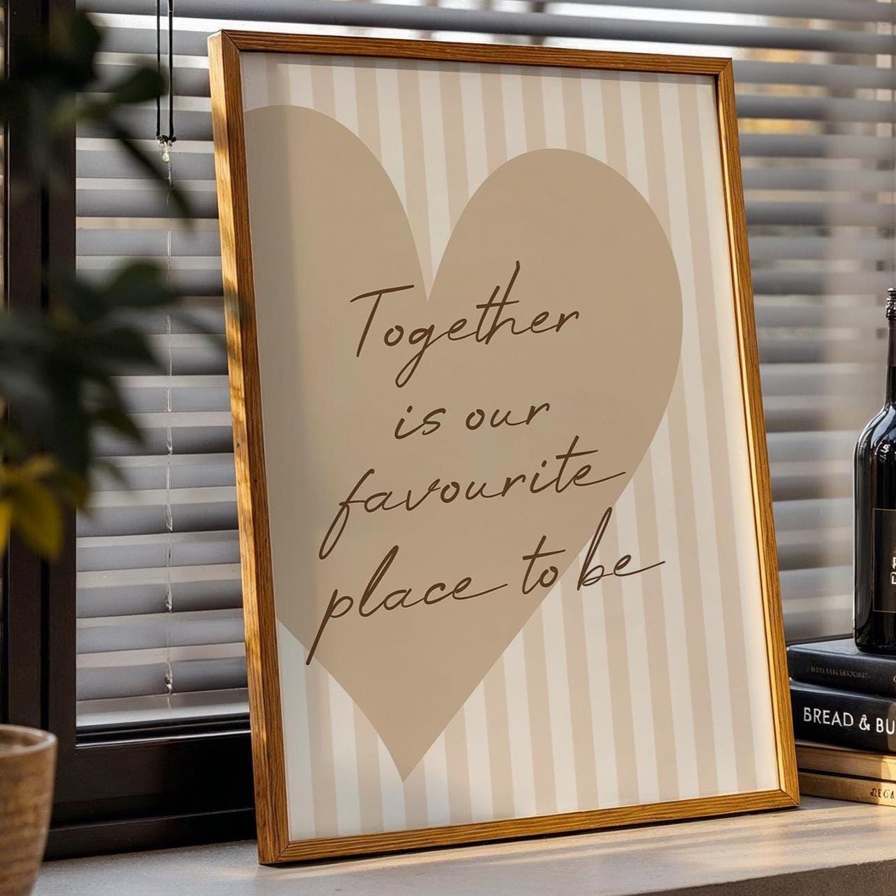 Together Is Our Favourite Place To Be Art Print, Couples Bedroom Wall Decor
