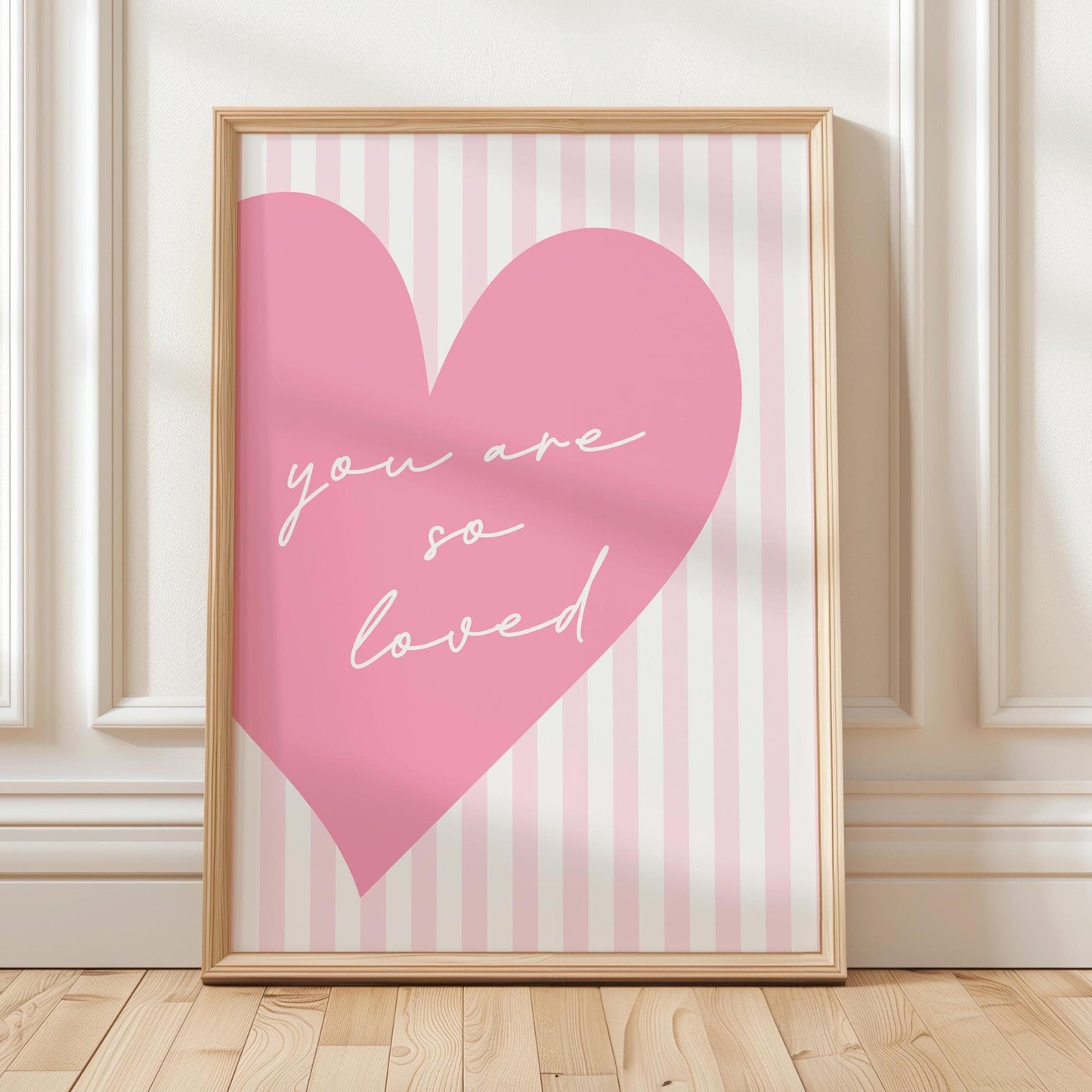 You Are So Loved Art Print Pink Heart