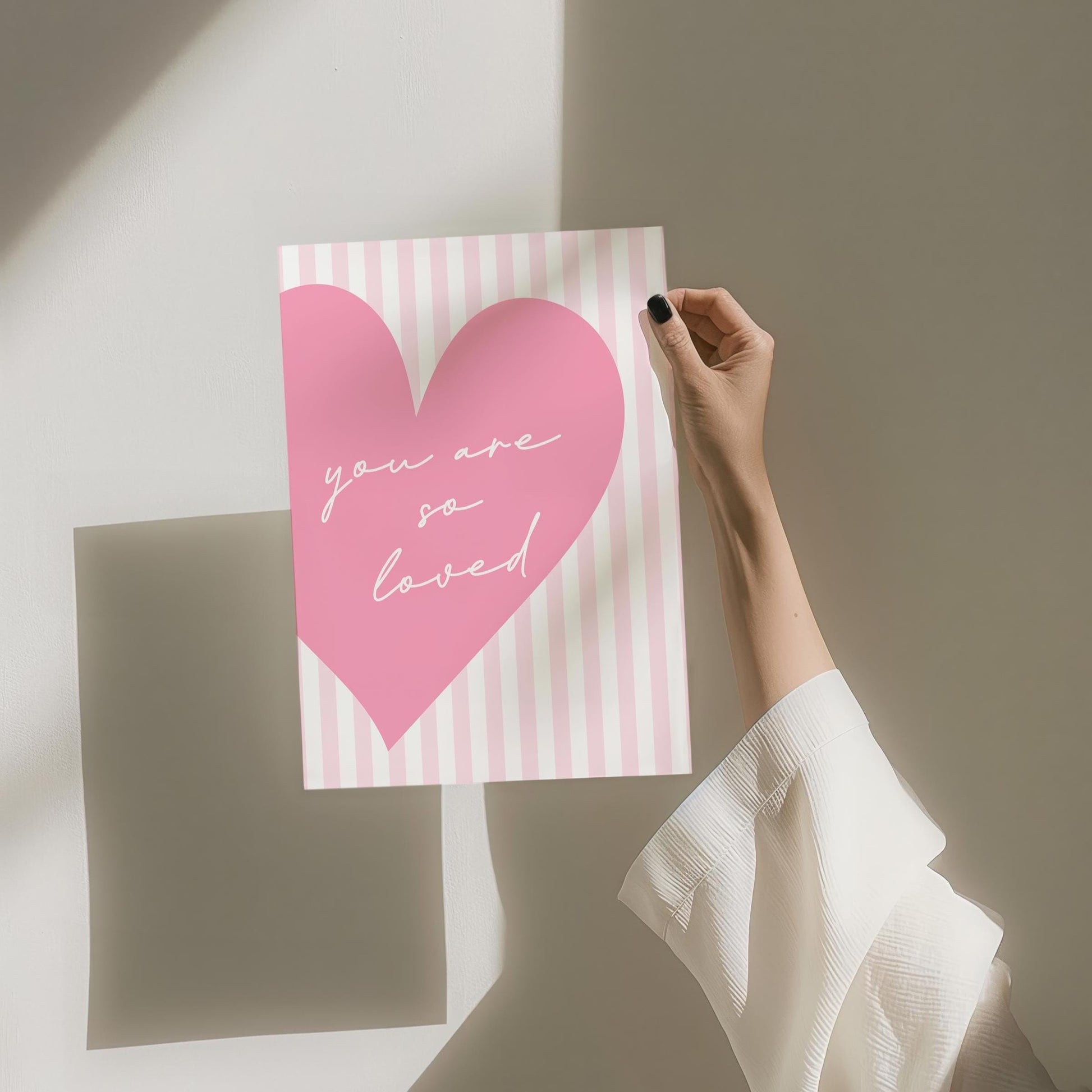 You Are So Loved Art Print, Cute Girls Room Wall Art, Pastel Pink Bedroom Decor