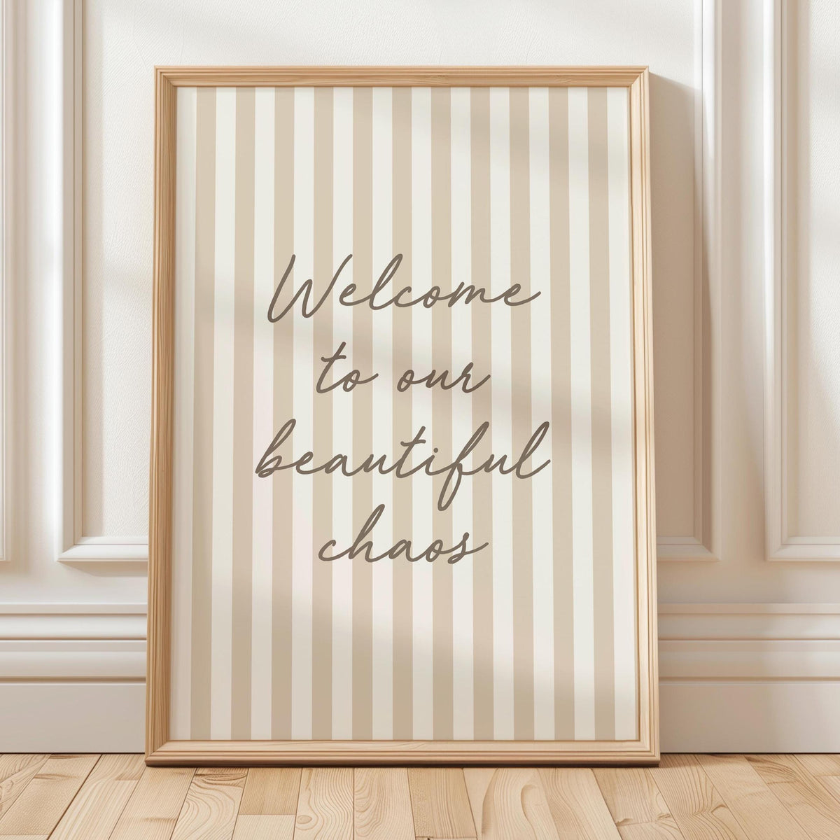 Welcome To Our Beautiful Chaos Art Print, Striped Hallway Wall Decor