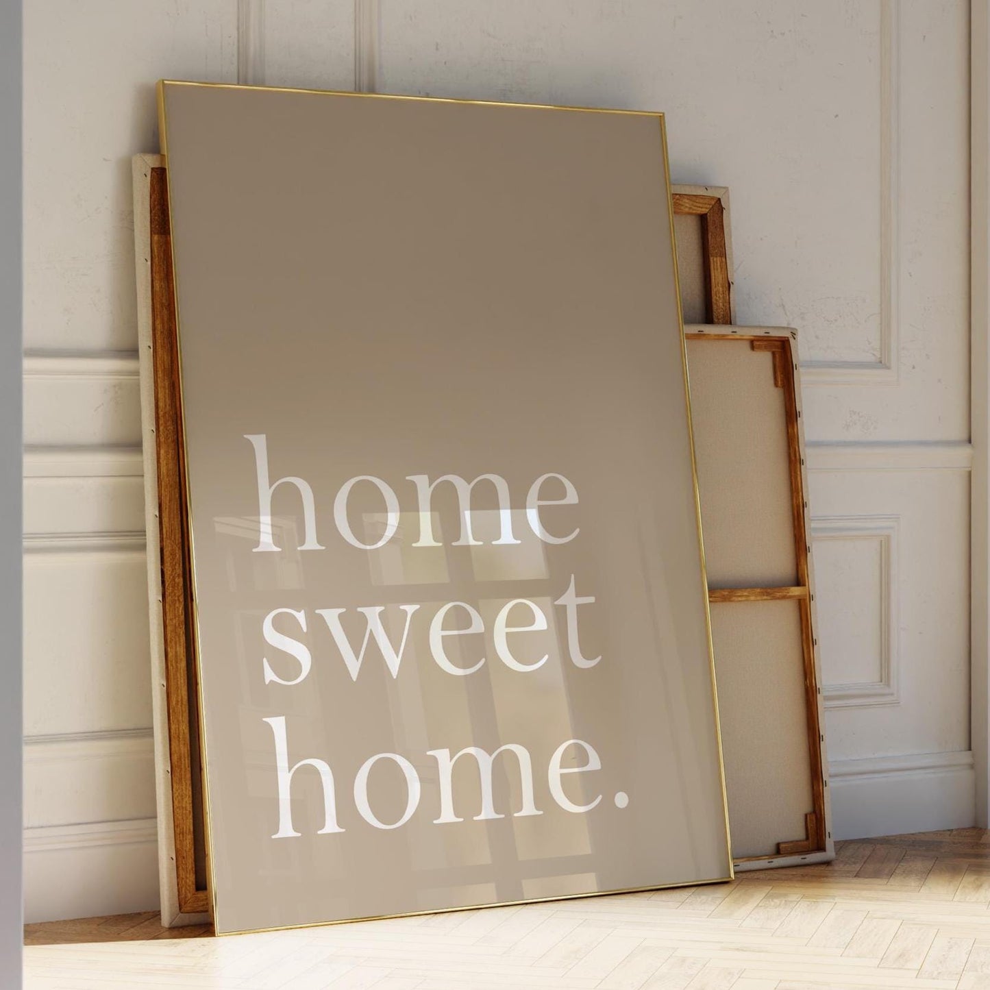 Home Sweet Home Art Print, Beige Hallway Wall Decor
