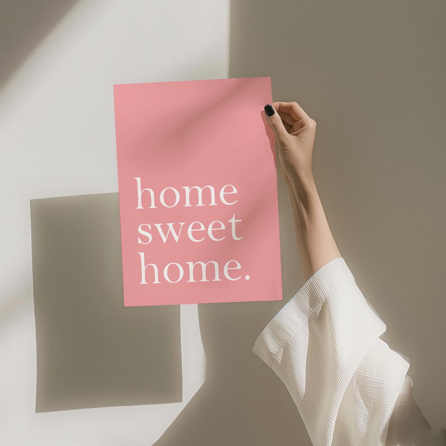 Home Sweet Home Art Print, Pink Hallway Wall Decor