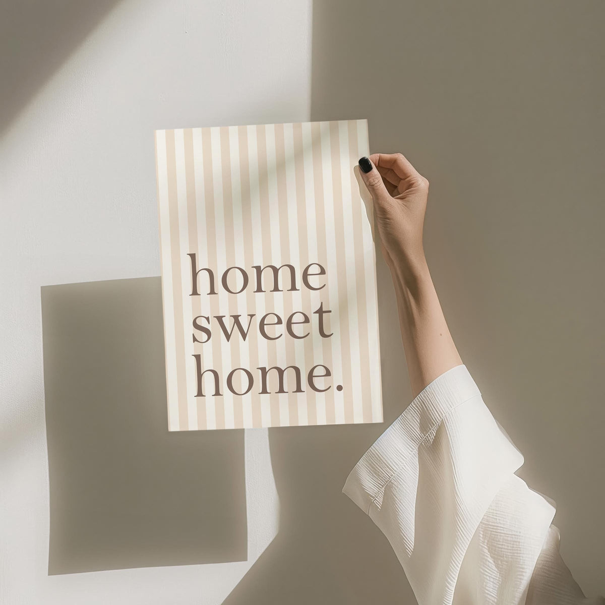 Home Sweet Home Art Print, Beige Hallway Wall Decor