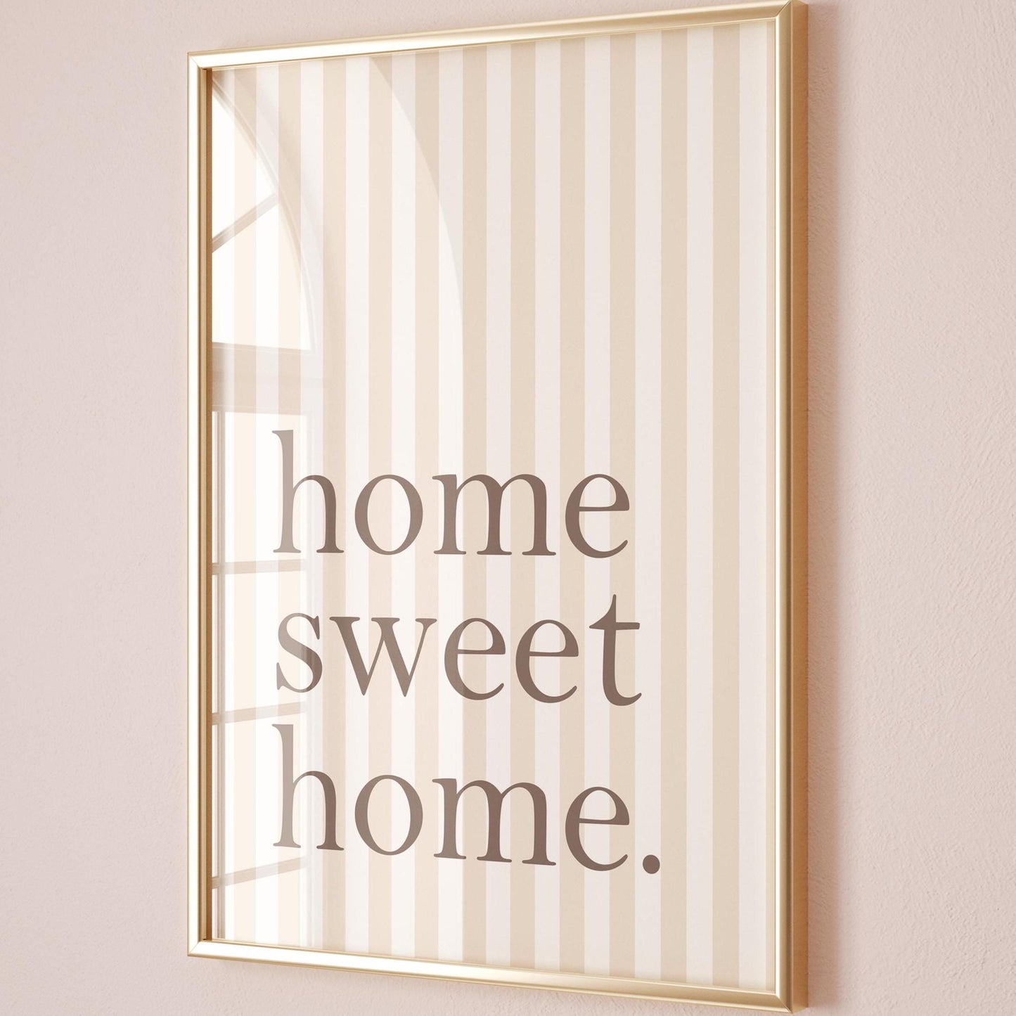 Home Sweet Home Art Print, Beige Hallway Wall Decor