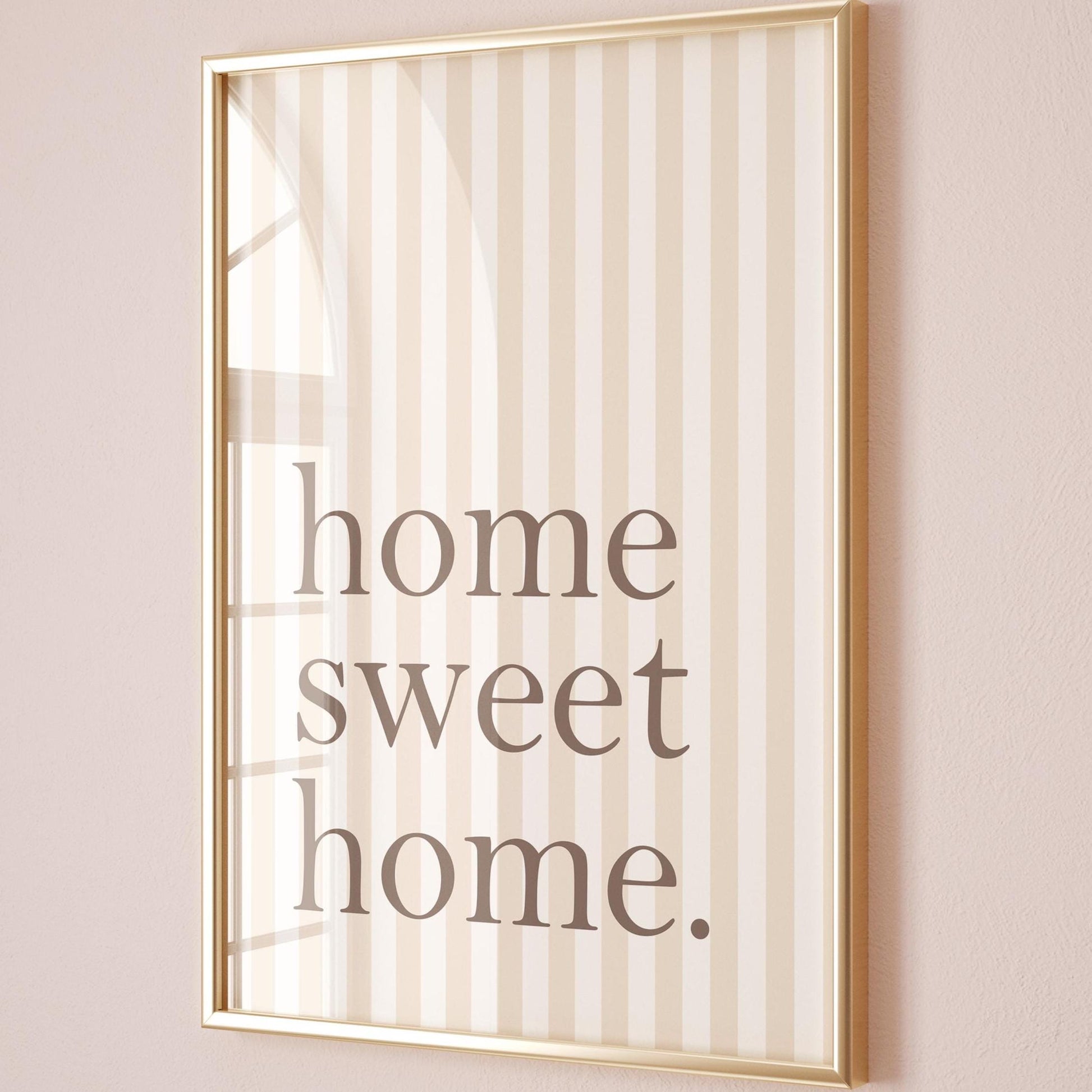 Home Sweet Home Art Print, Beige Hallway Wall Decor