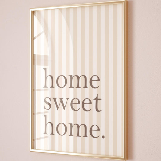 Home Sweet Home Art Print, Beige Hallway Wall Decor