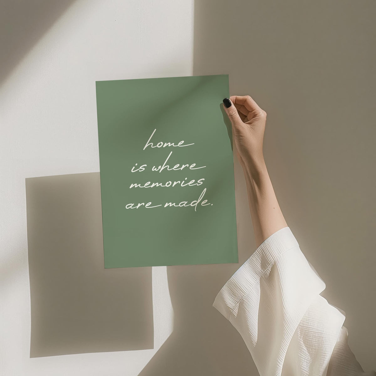 Home Is Where Memories Are Made Art Print, Green Hallway Wall Decor