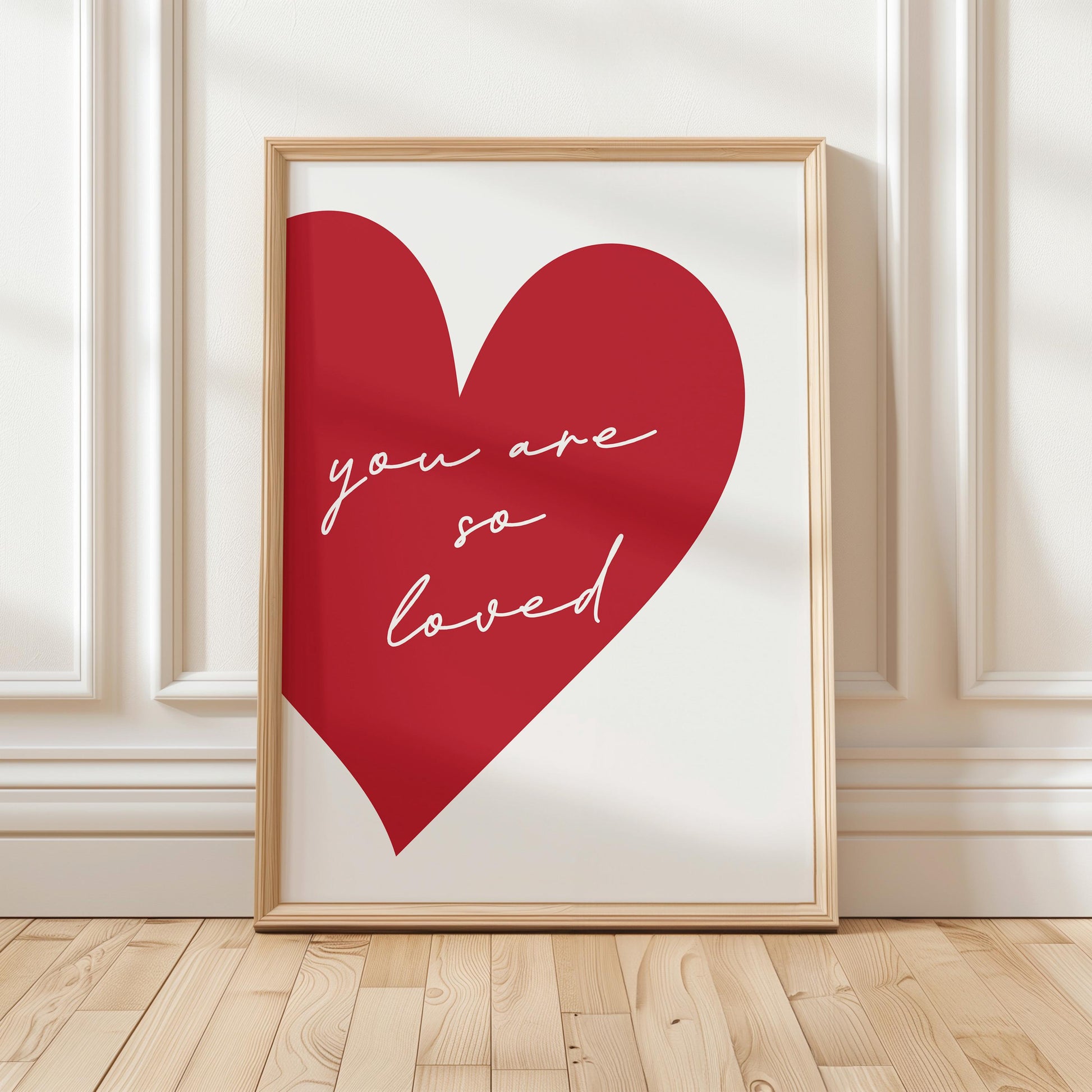 You Are So Loved Art Print, Aesthetic Bedroom Wall Decor