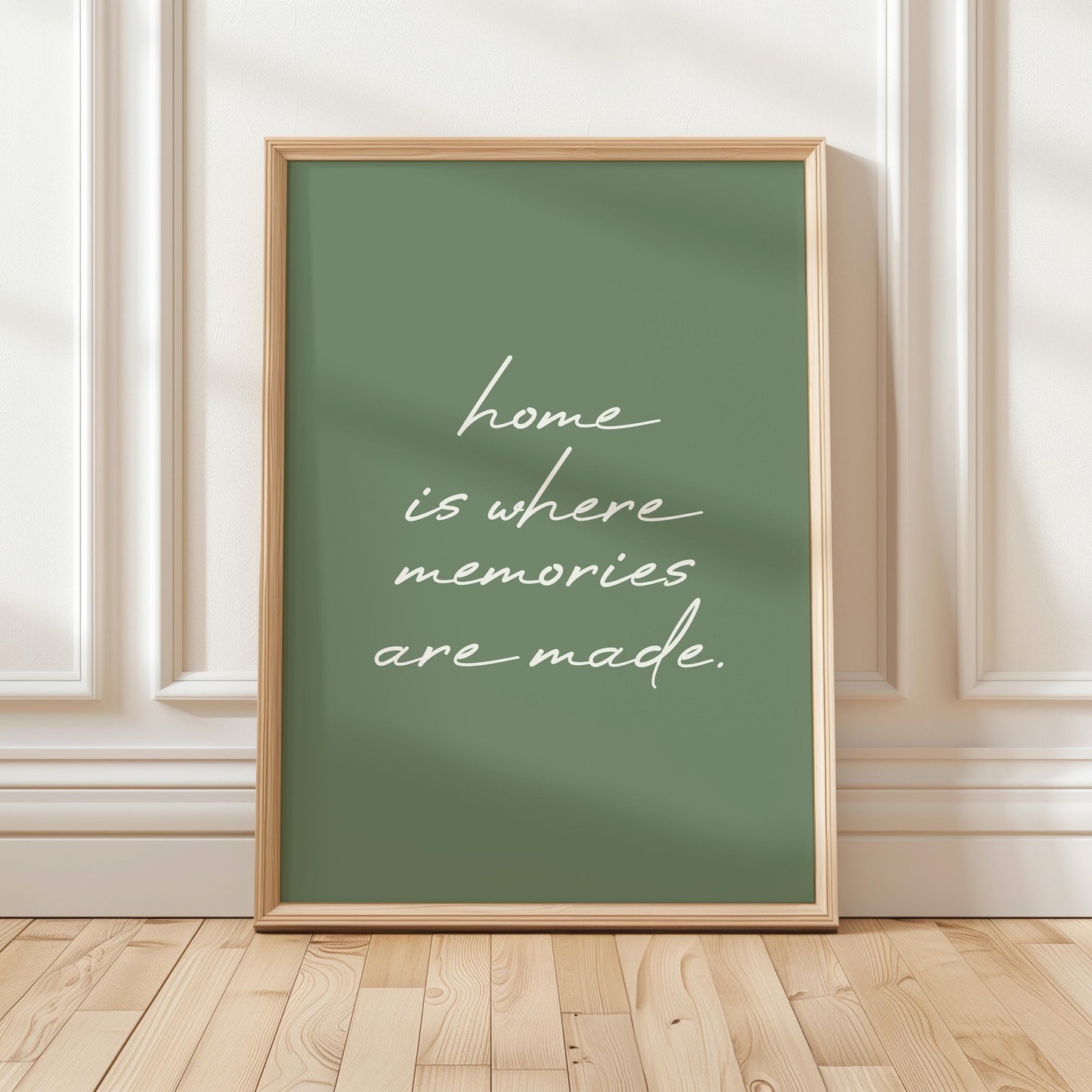 Home Is Where Memories Are Made Art Print, Green Hallway Wall Decor