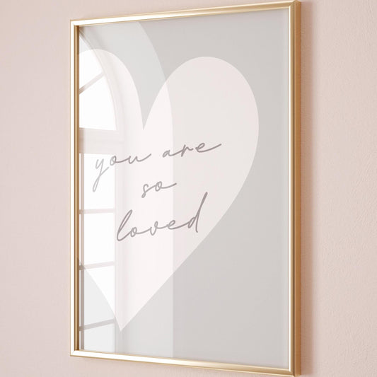 you are so loved grey wall decor