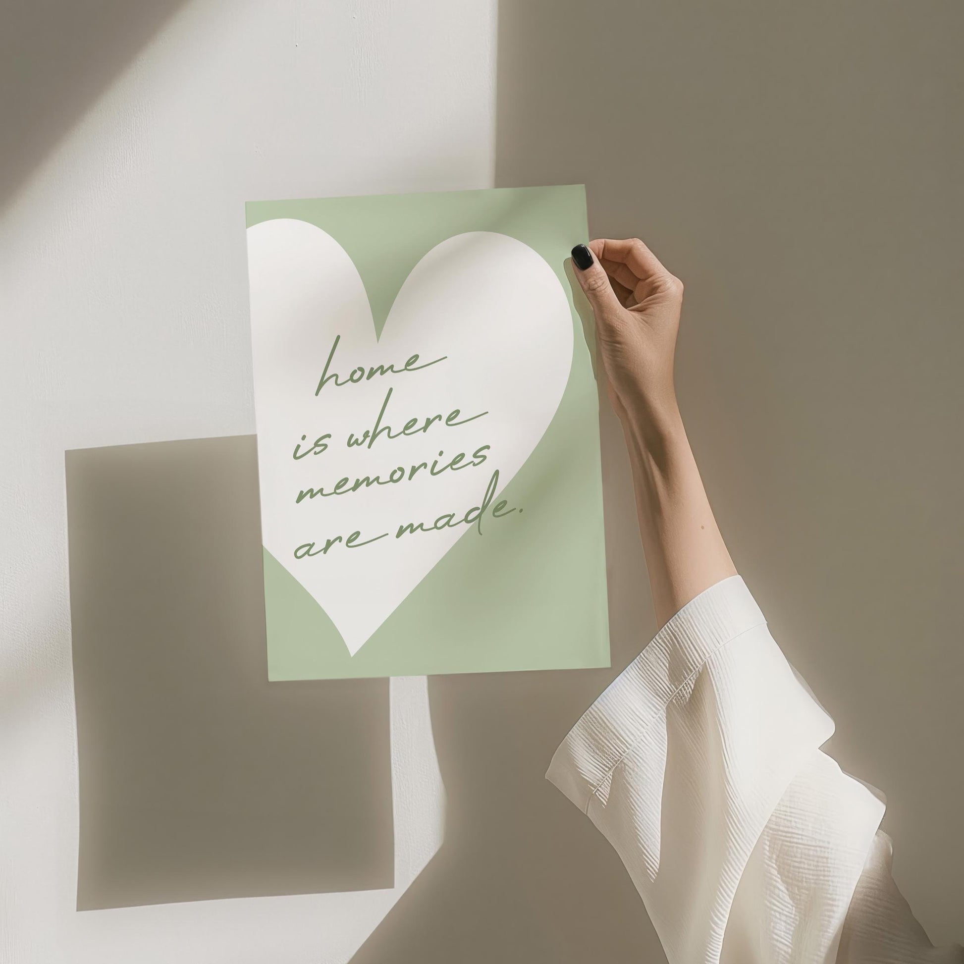 Home Is Where Memories Are Made Art Print, Sage Green Wall Decor