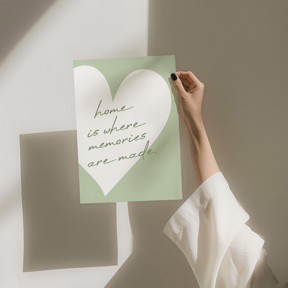 Home Is Where Memories Are Made Art Print, Sage Green Wall Decor