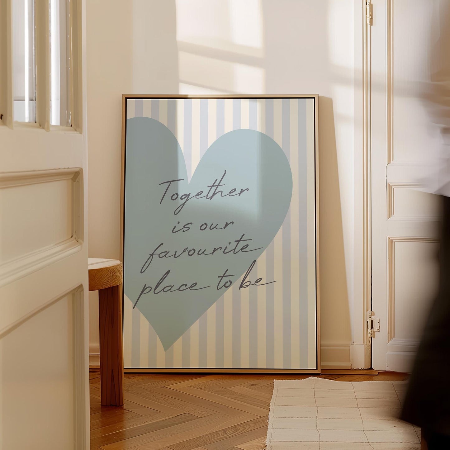Together Is Our Favourite Place To Be Art Print, Light Blue Wall Decor
