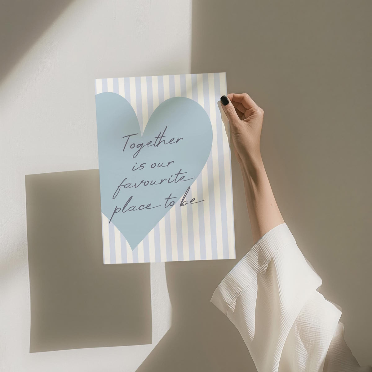 Together Is Our Favourite Place To Be Art Print, Light Blue Wall Decor