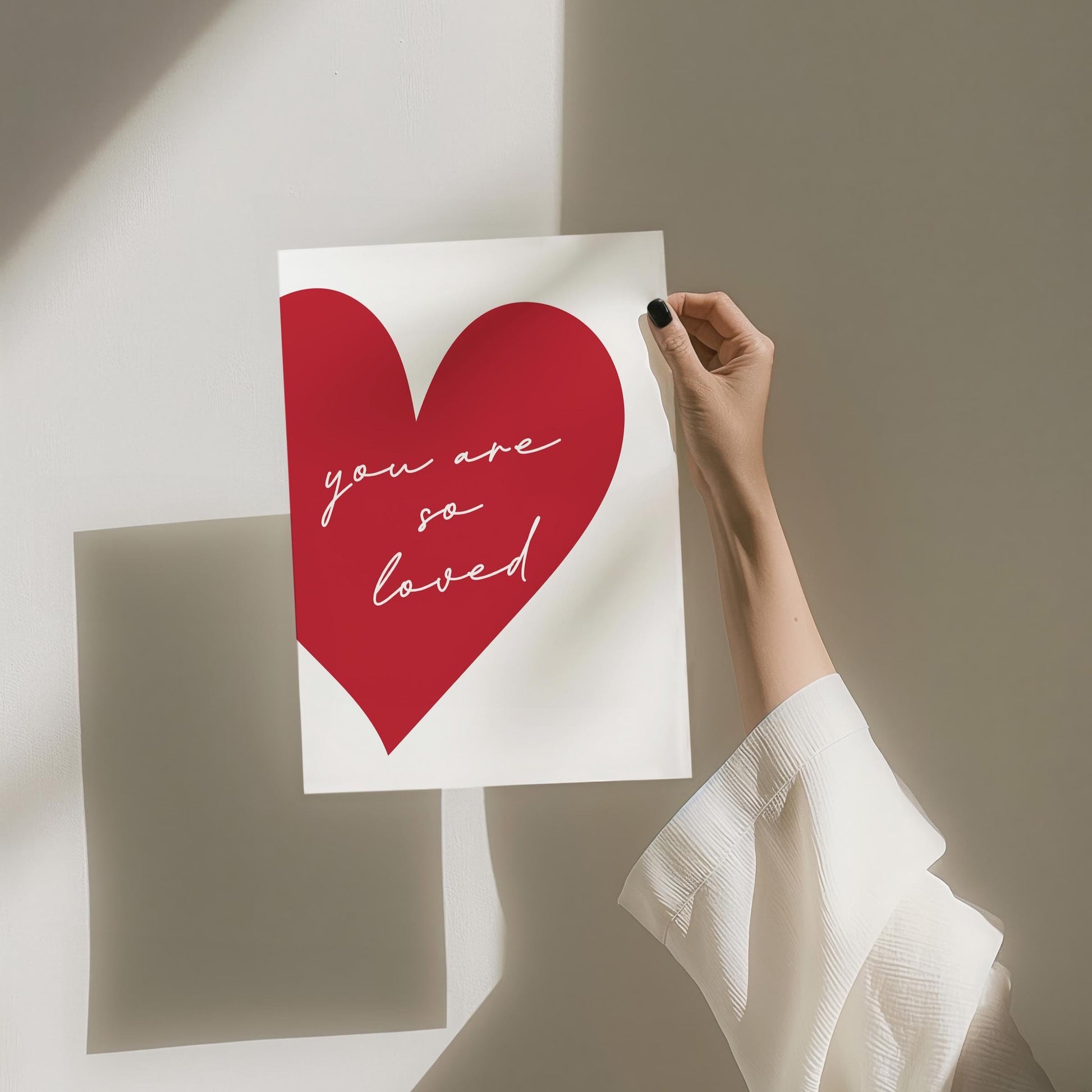 You Are So Loved Art Print, Aesthetic Bedroom Wall Decor