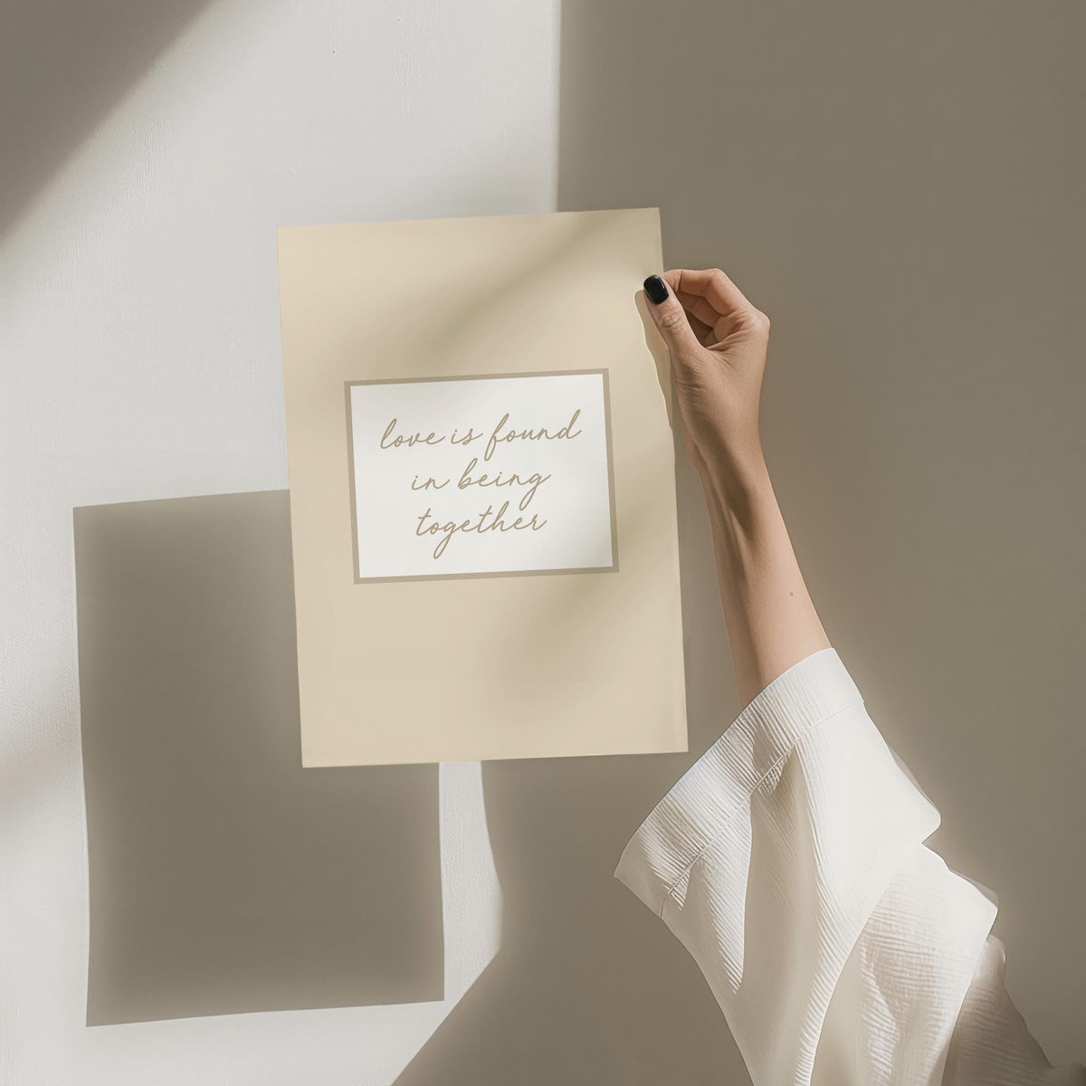 Love Is Found In Being Together Art Print, Family Home Wall Decor, Light Beige Hallway Poster