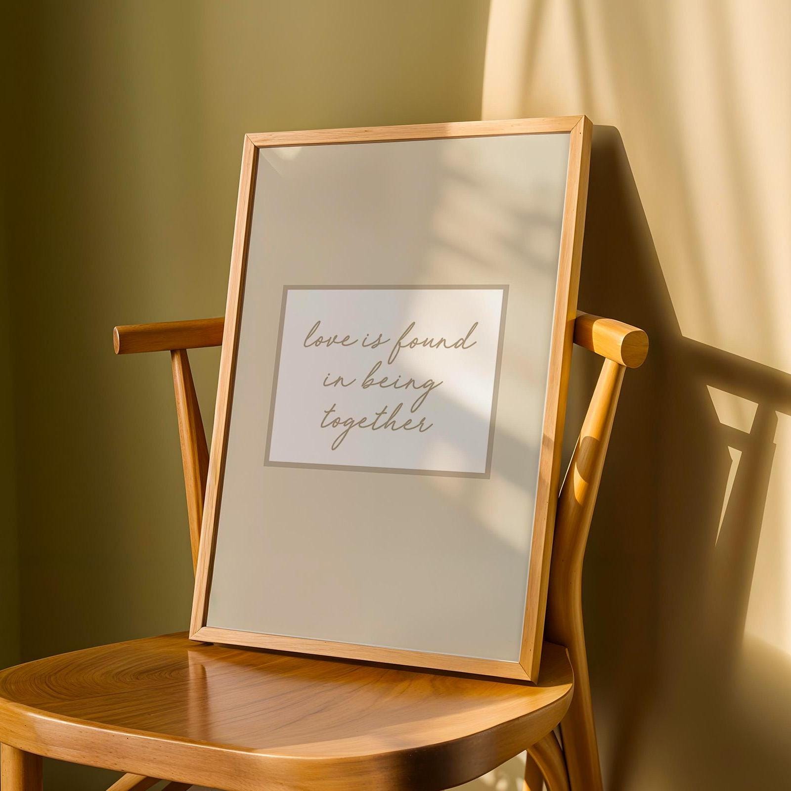 Love Is Found In Being Together Art Print, Family Home Wall Decor, Light Beige Hallway Poster