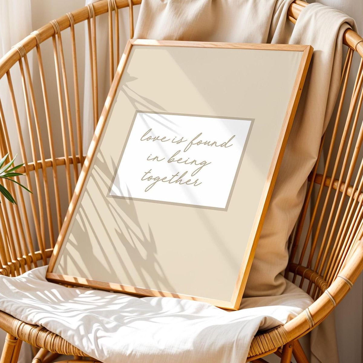 Love Is Found In Being Together Art Print, Family Home Wall Decor, Light Beige Hallway Poster