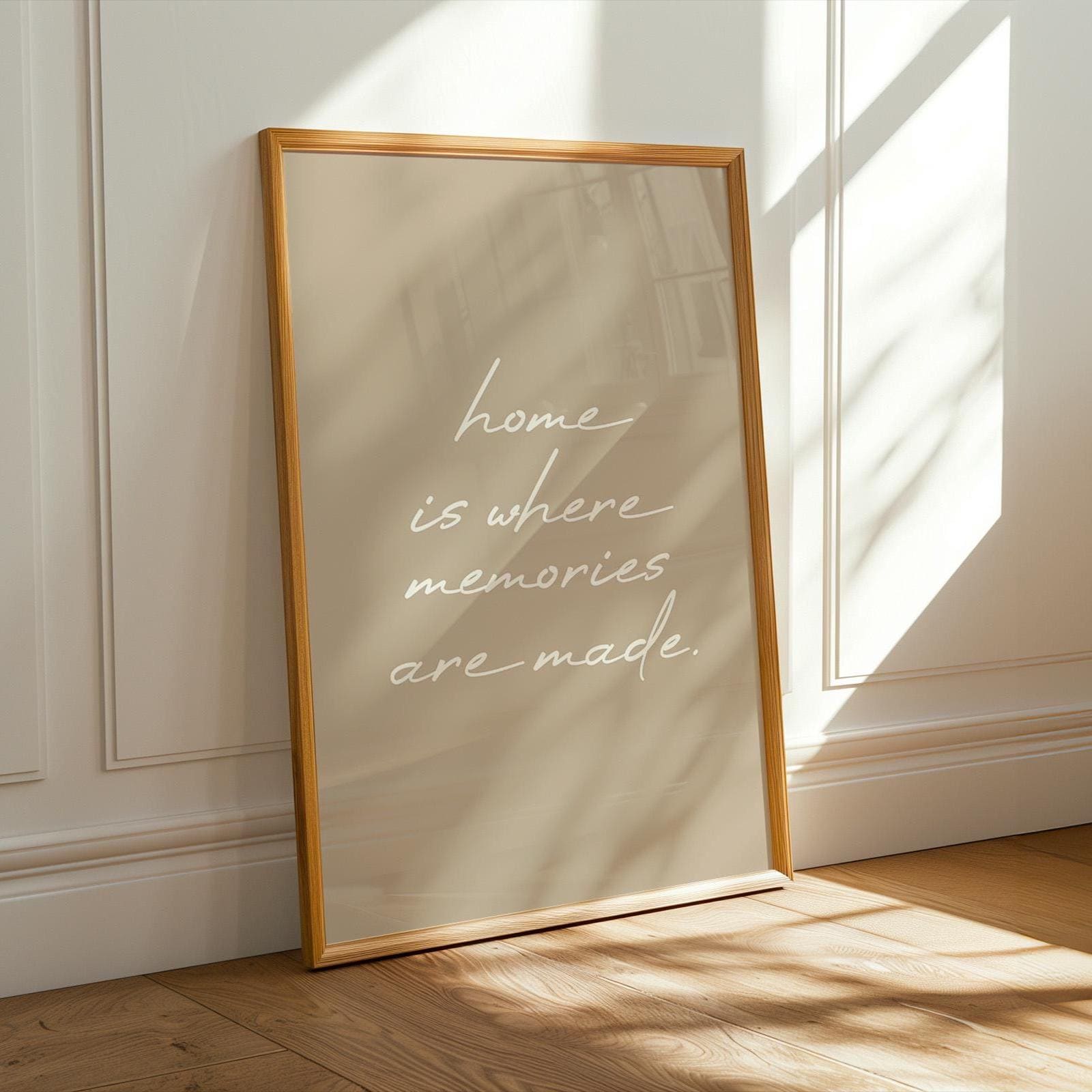 Home Is Where Memories Are Made Beige Art Print