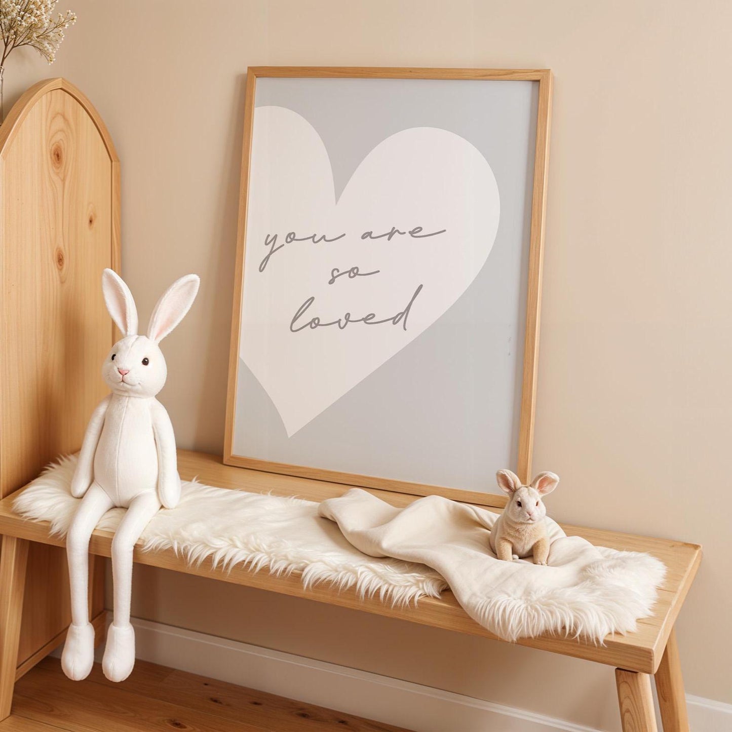 you are loved grey wall art