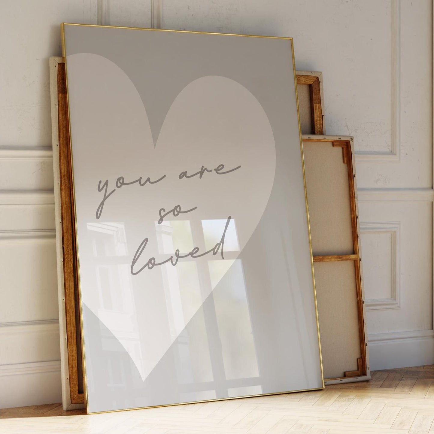 You Are So Loved Art Print, Light Grey Wall Decor