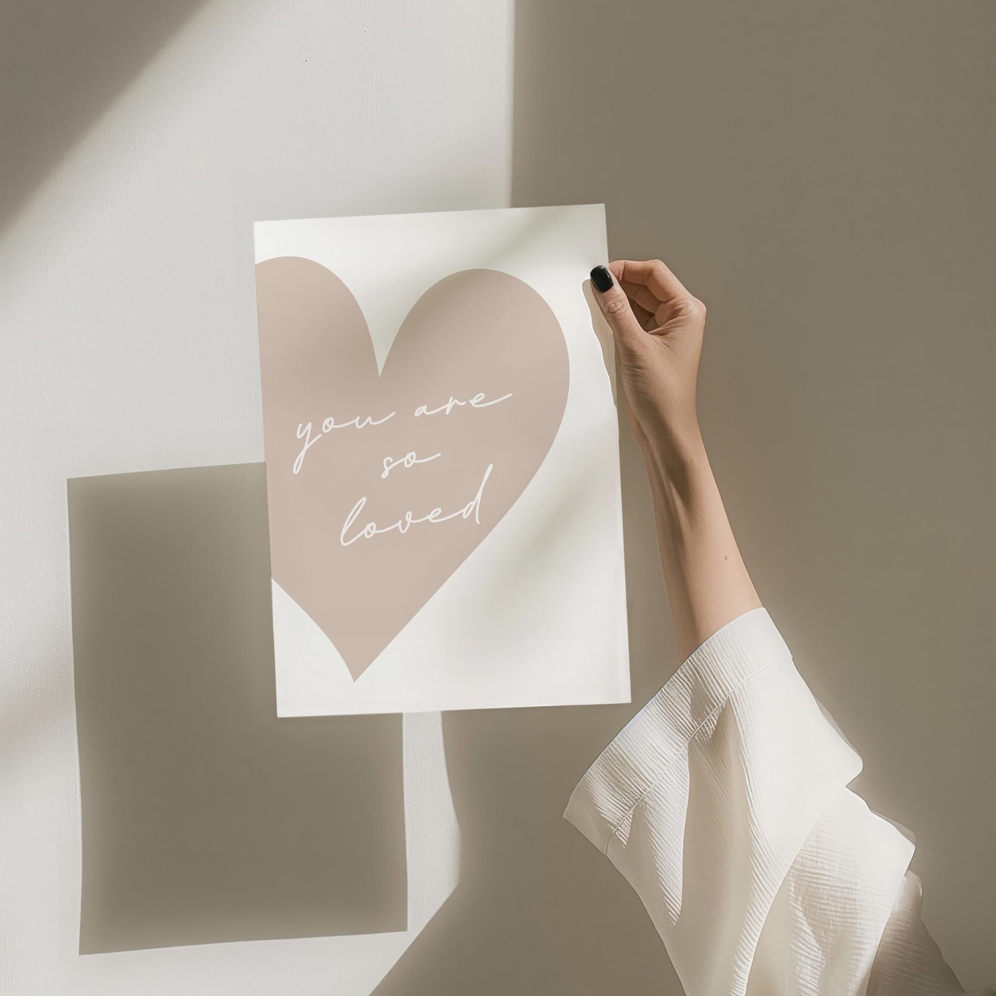 You Are So Loved Art Print, Light Beige Wall Decor