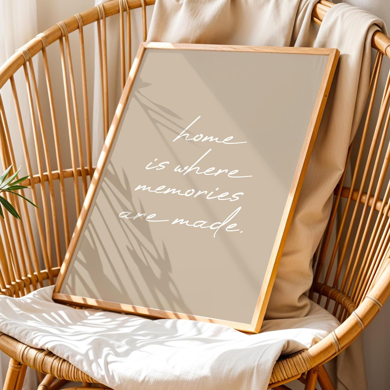Home Is Where Memories Are Made Art Print, Beige Hallway Wall Decor