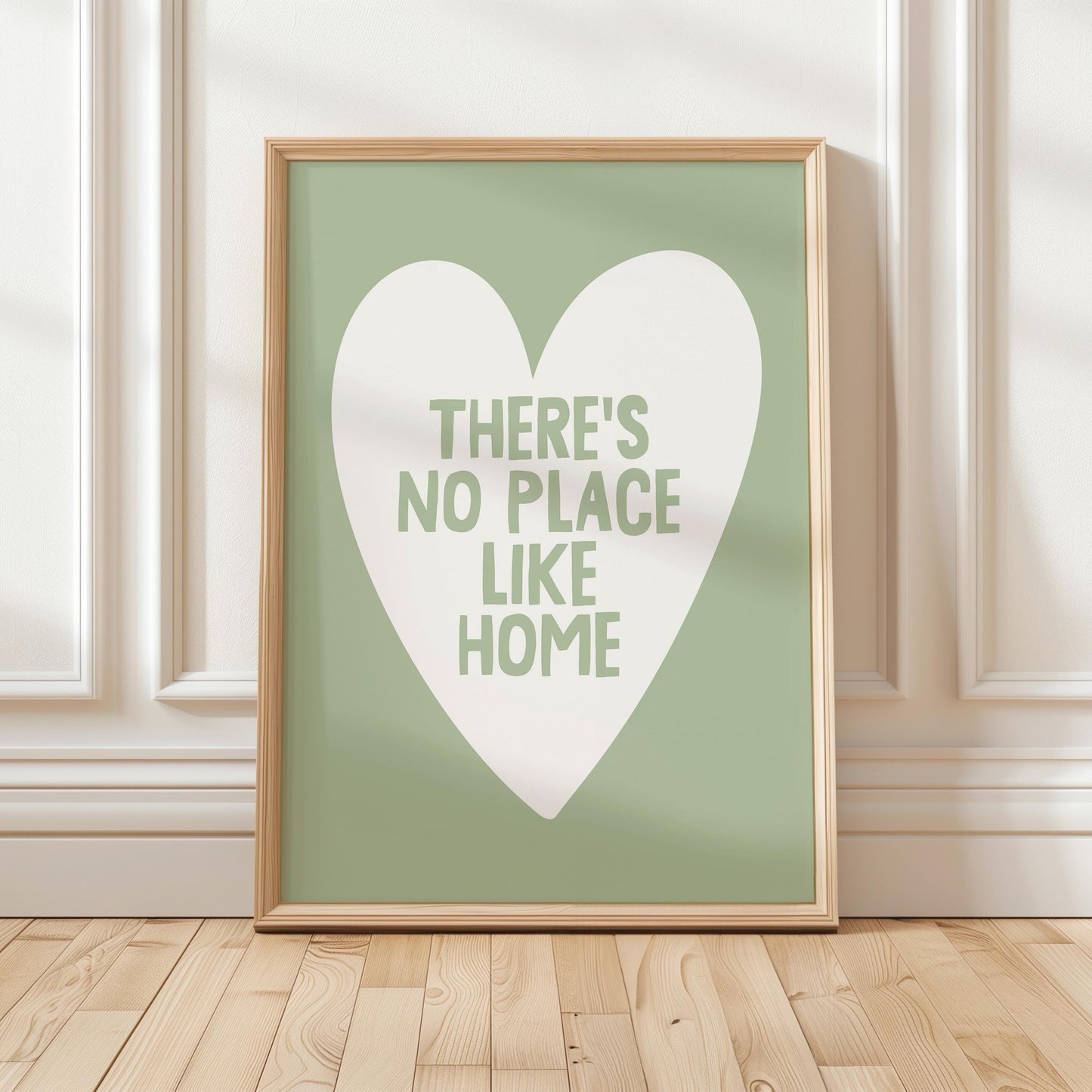 There's No Place Like Home Art Print, Sage Green Wall Decor