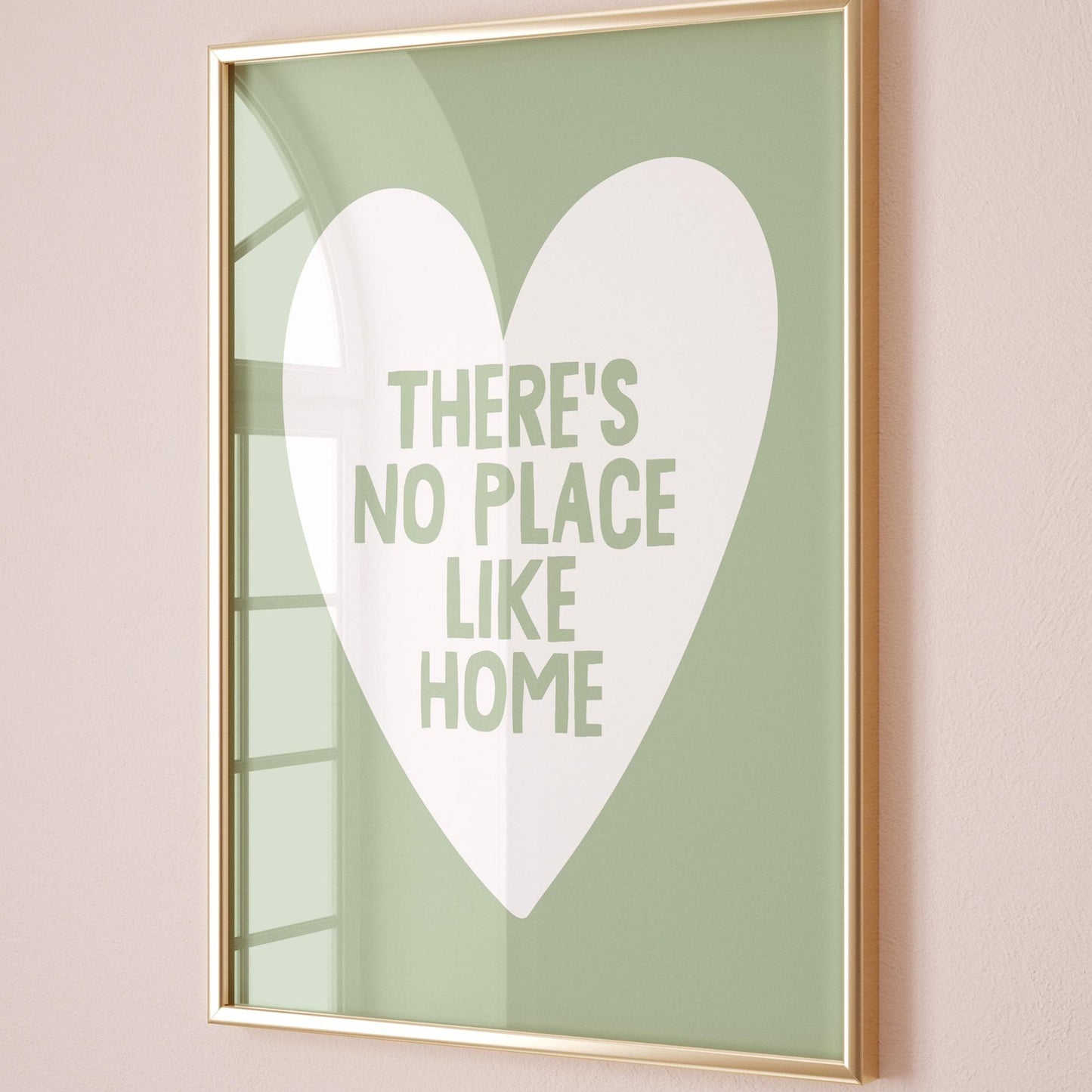 There's No Place Like Home Art Print, Sage Green Wall Decor