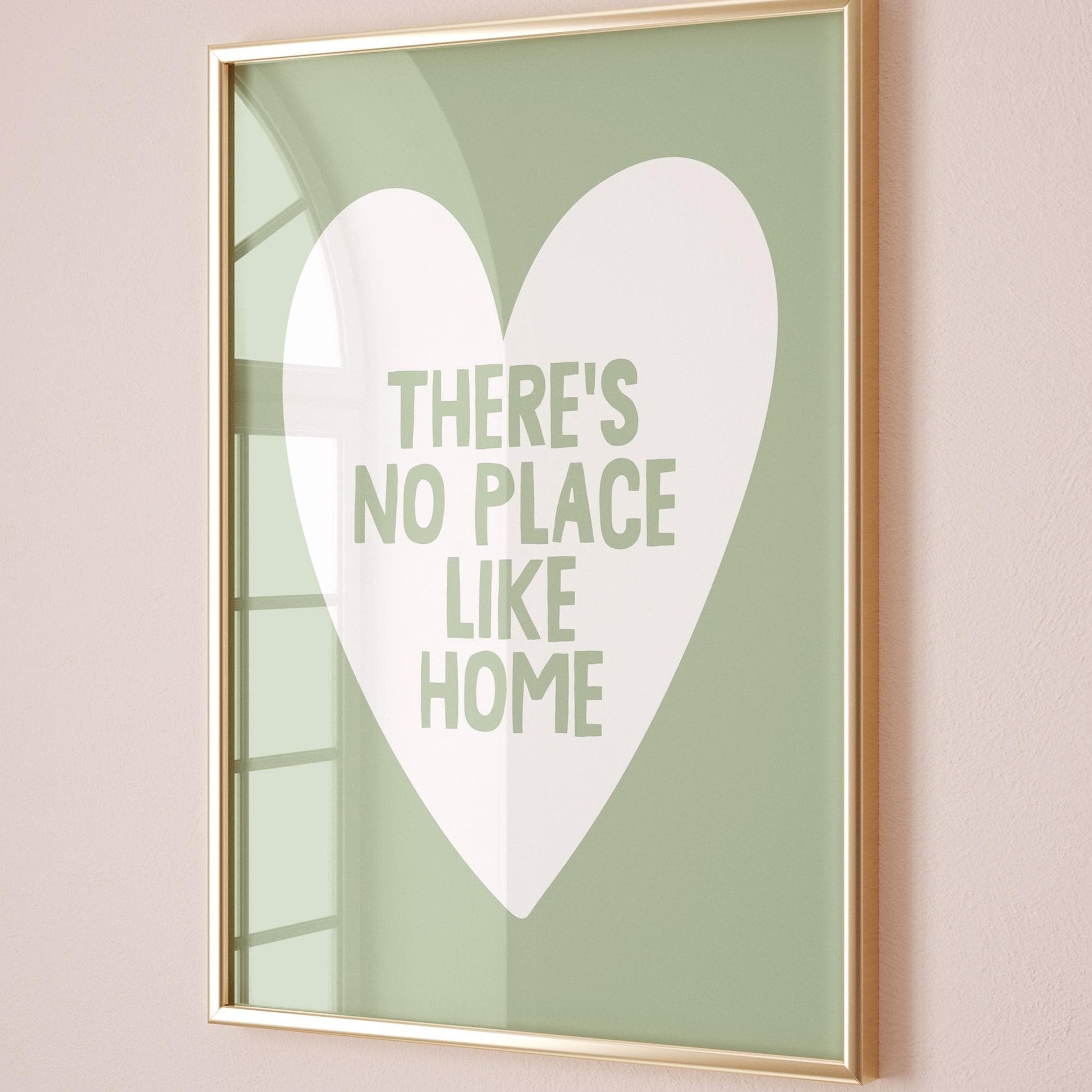 There's No Place Like Home Art Print, Sage Green Wall Decor