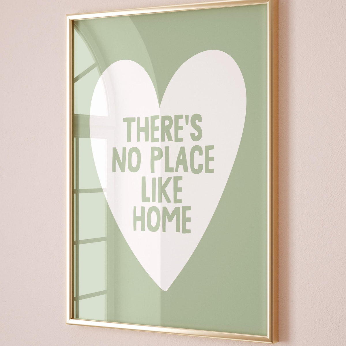 There's No Place Like Home Art Print, Sage Green Wall Decor