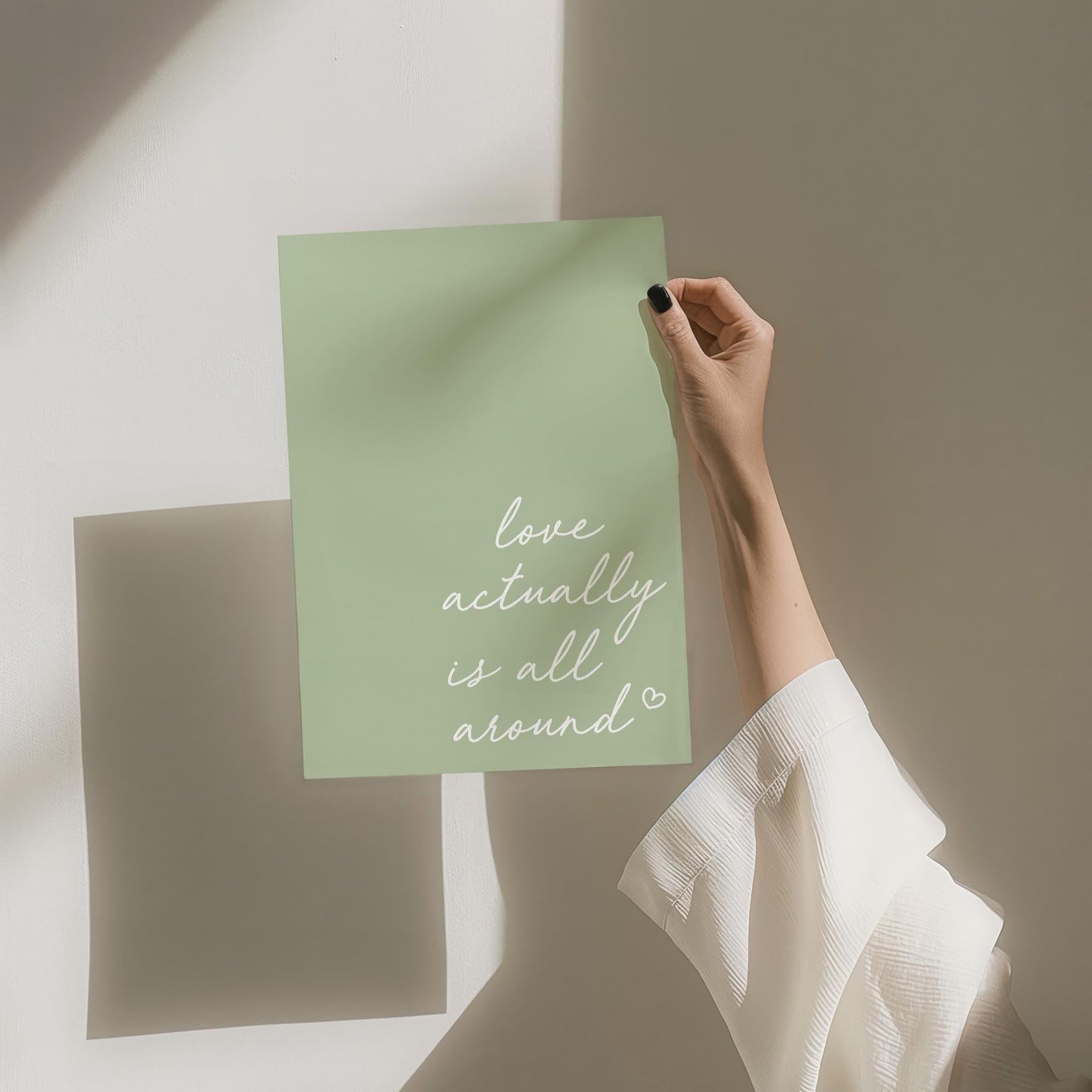 Love Actually Print: Sage Green Trendy Wall Art