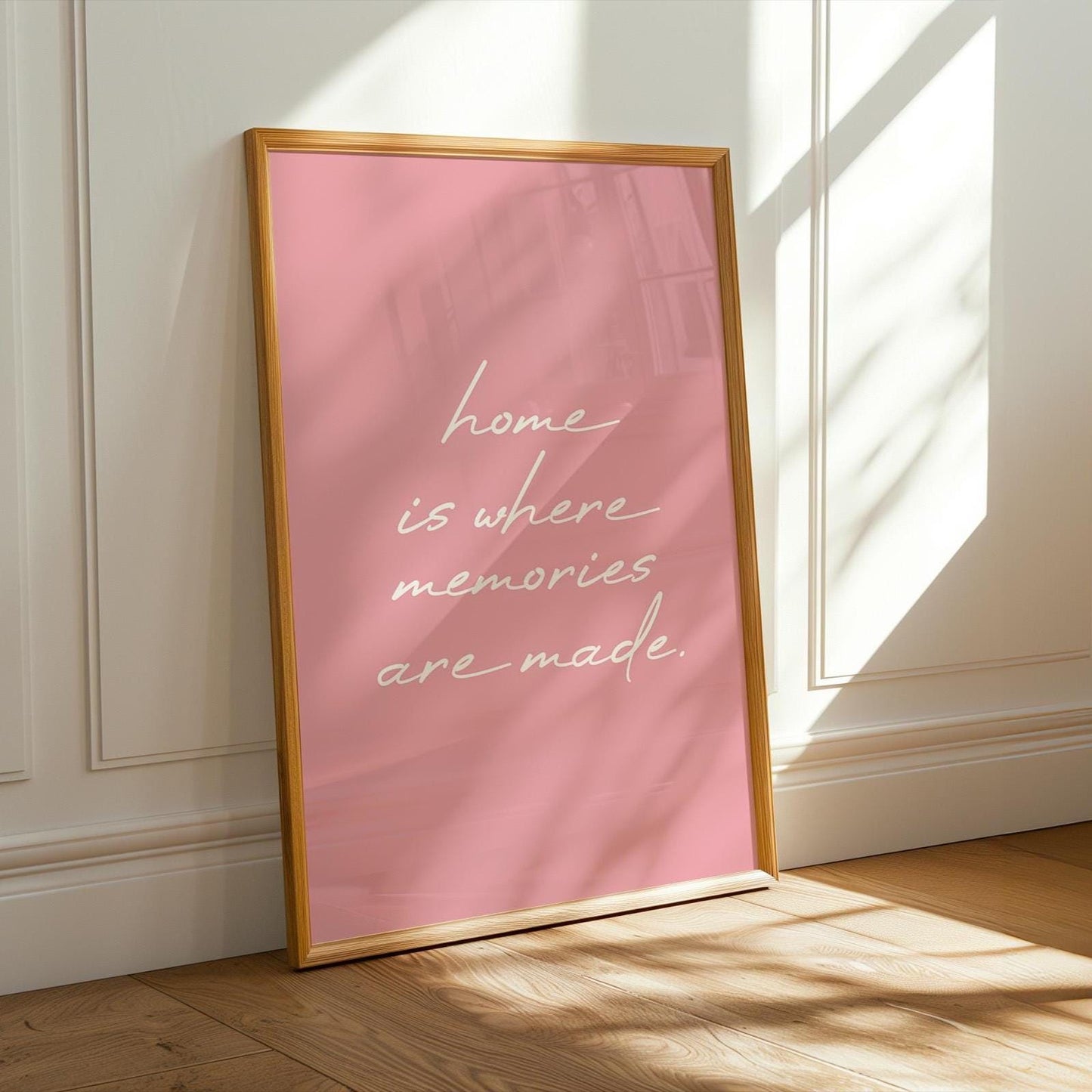 Home Is Where Memories Are Made Art Print, Pink Wall Decor