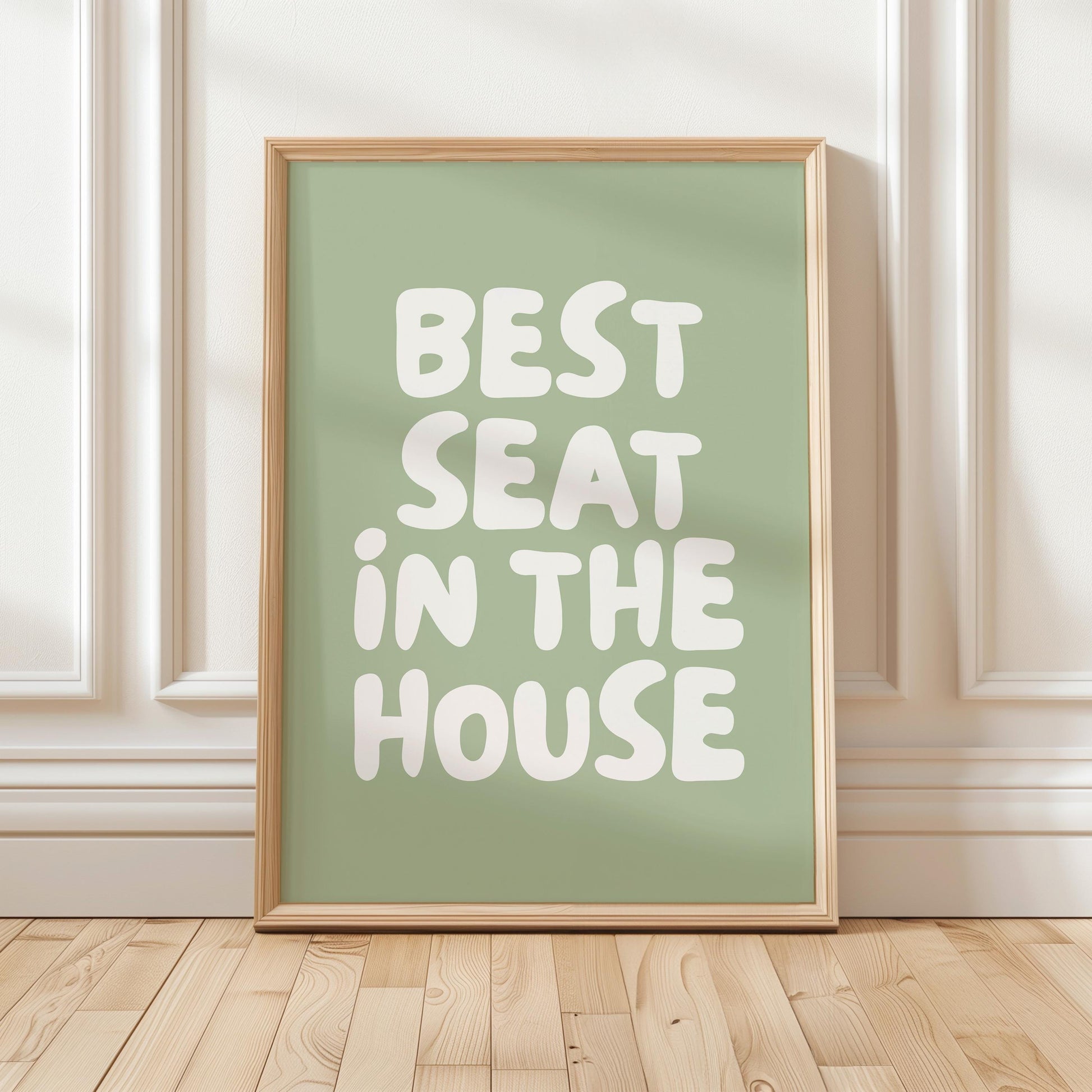 Best Seat In The House Art Print, Funny Above Toilet Wall Art, Sage Green Bathroom Wall Decor