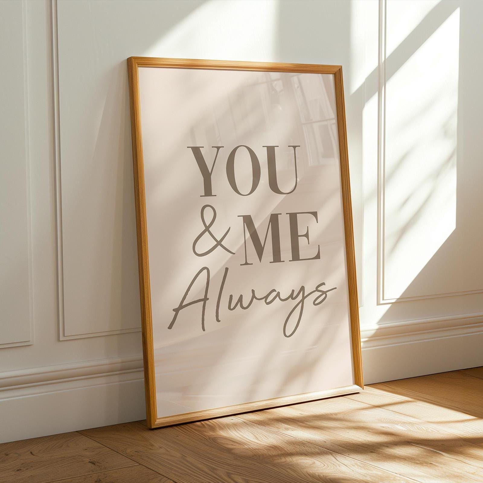 You and Me Always Art Print, Couples Bedroom Wall Decor