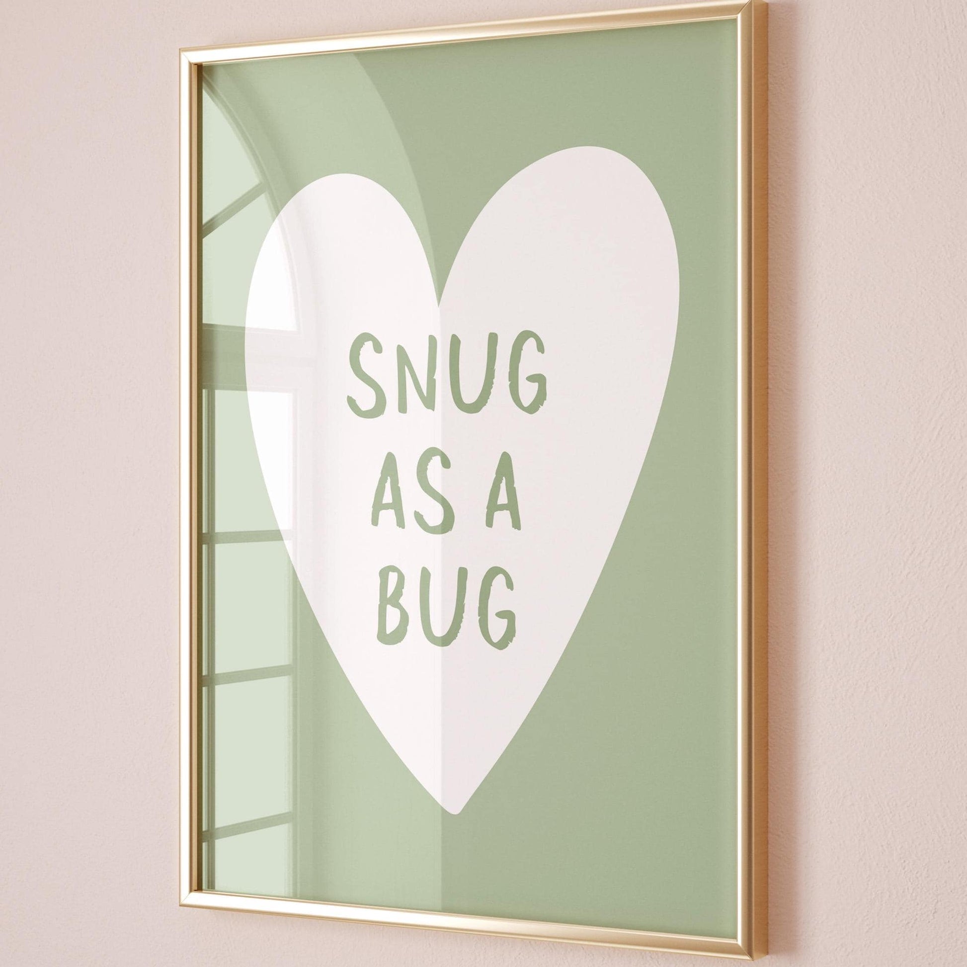 Snug As A Bug Art Print Sage Green