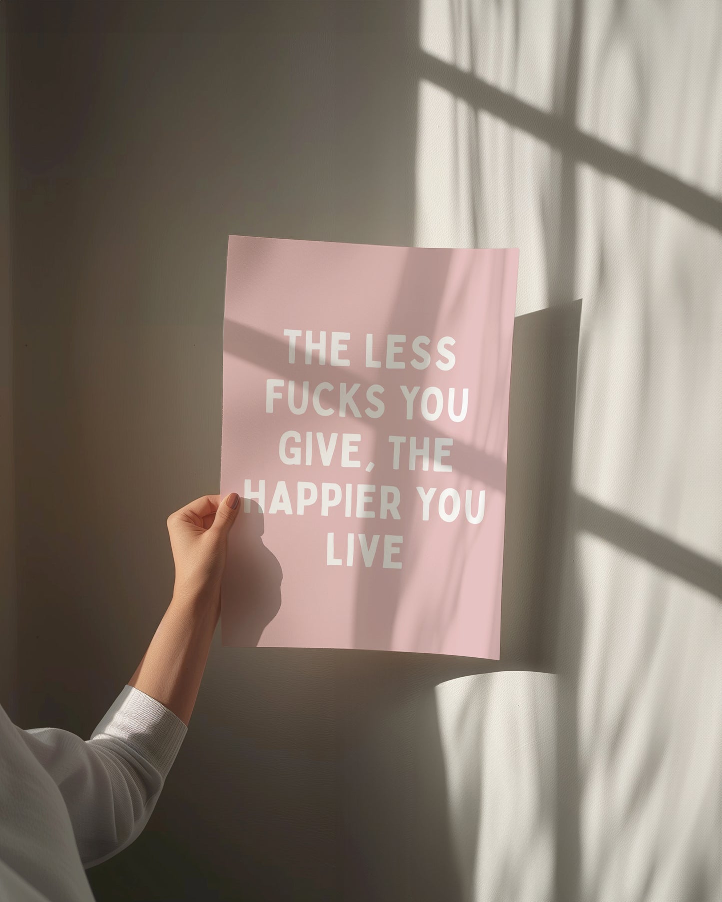 The Less Fucks You Give, The Happier You Live, Unframed Card Art Print