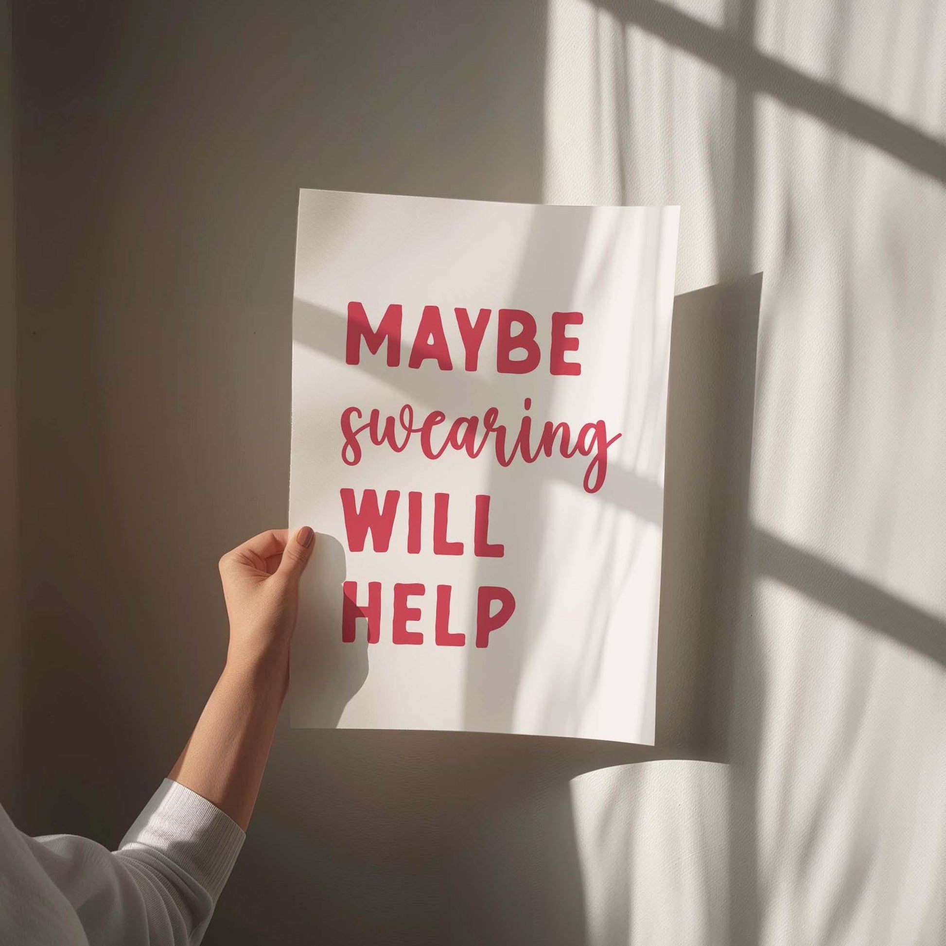 maybe swearing will help wall art print