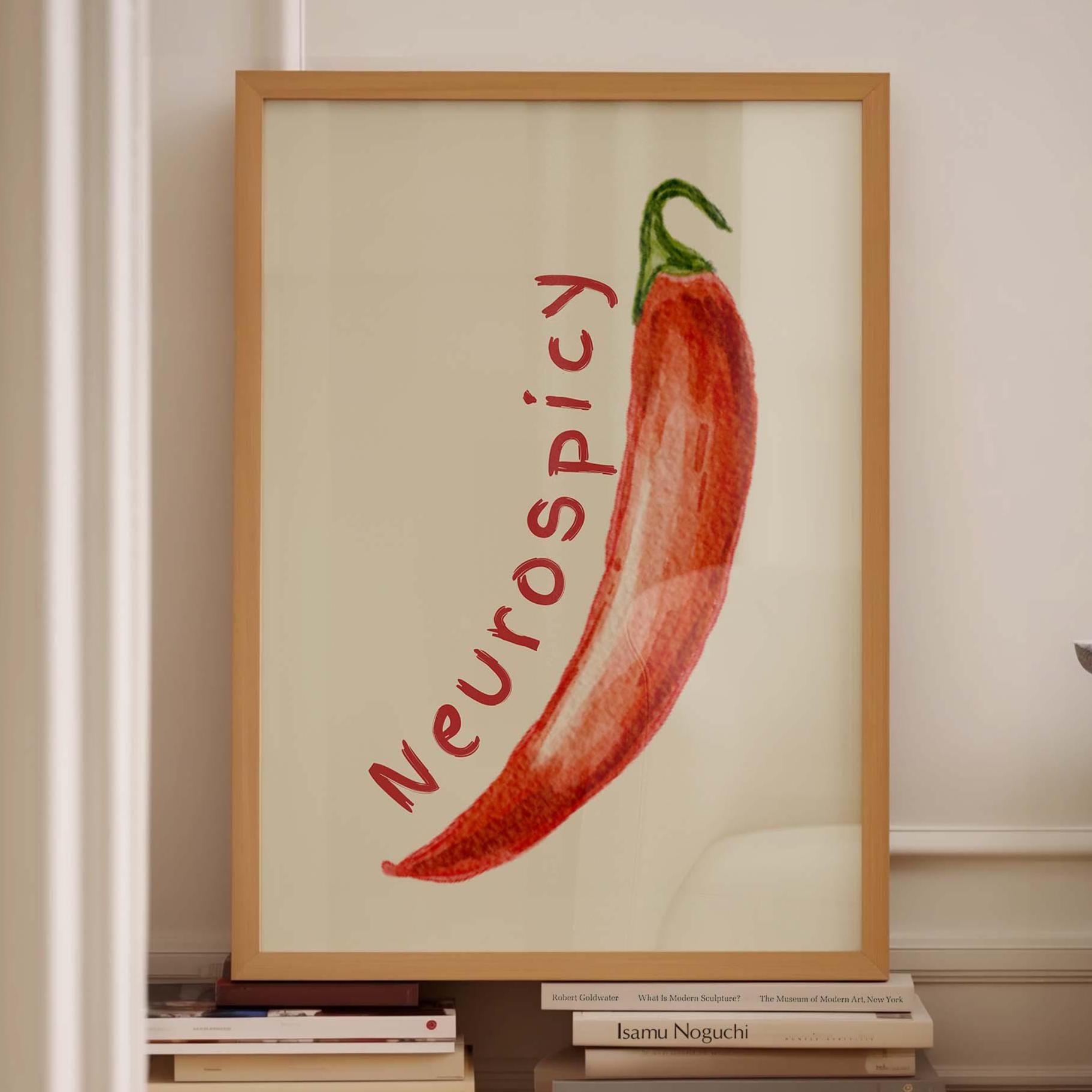 Neurospicy Red Chilli Pepper Wall Art Print