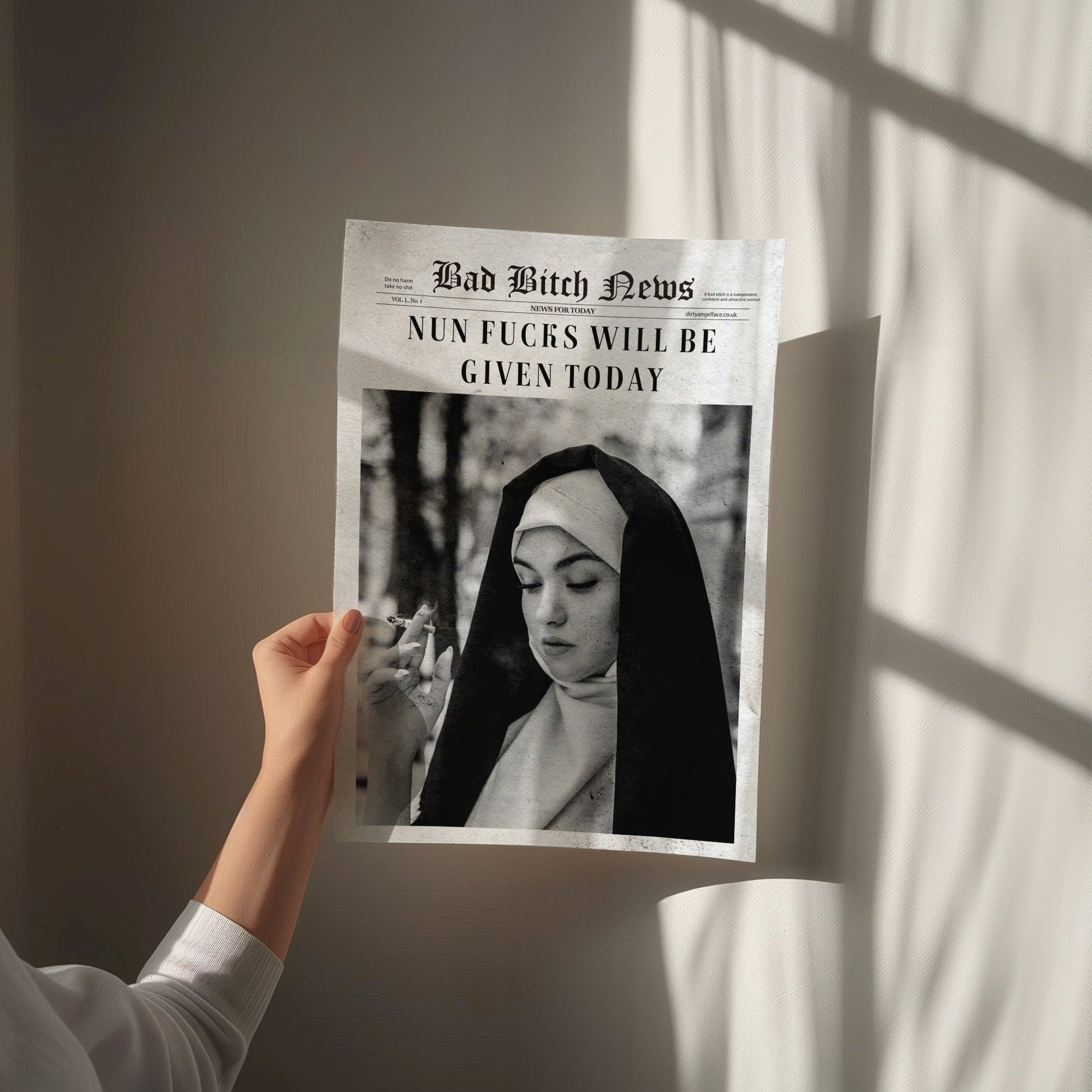 nun fucks will be given today unframed card art print