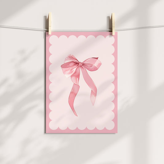 Pink Blow Unframed Card Art Print, Coquette Wall Decor