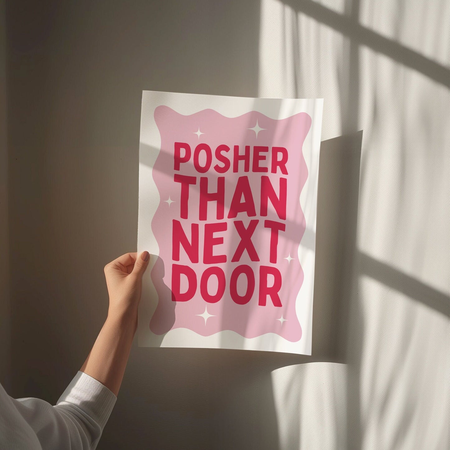 posher than next door wall print