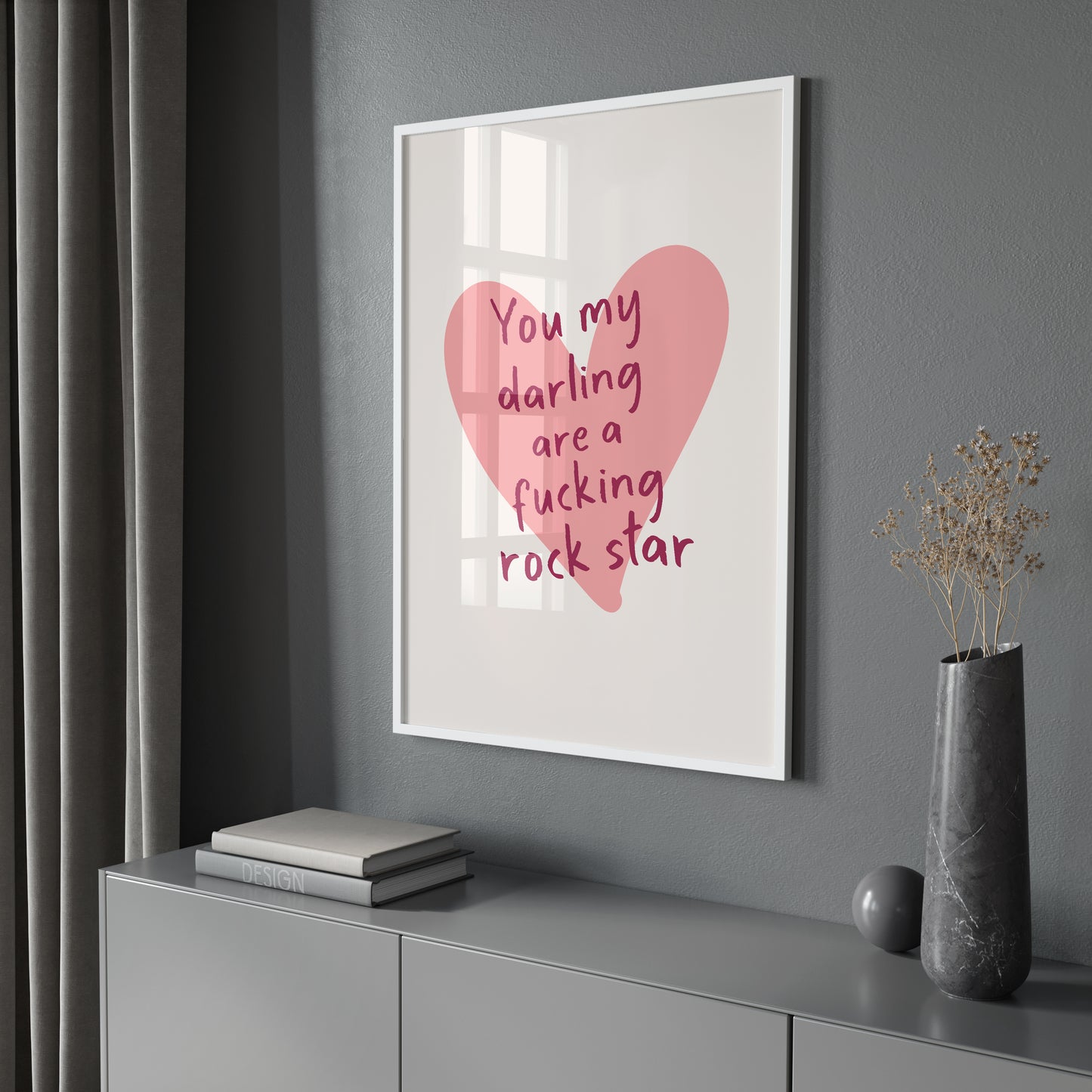 You My Darling Are A Fucking Rock Star, Wall Print, Unframed Card Art Print