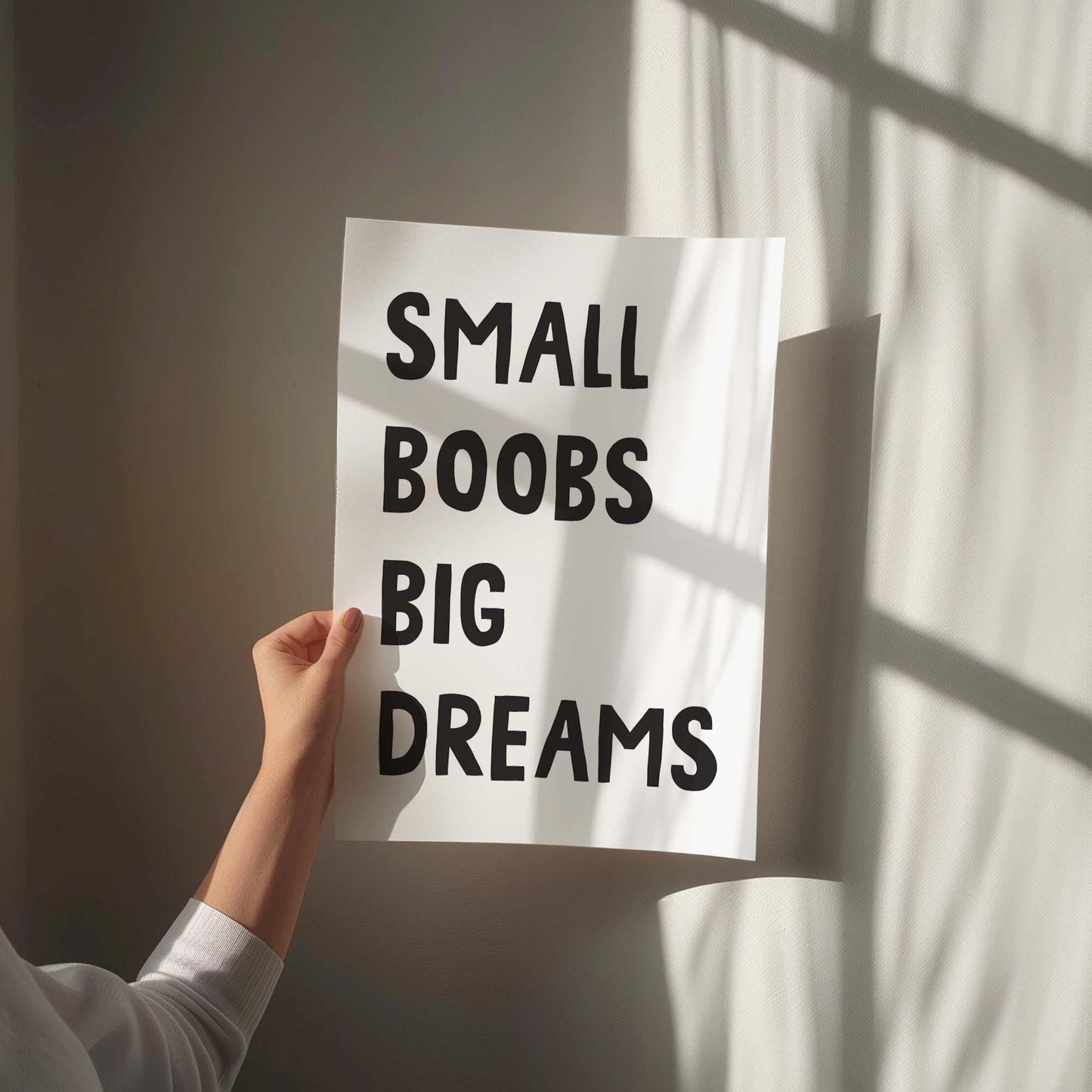small boobs big dreams wall art print