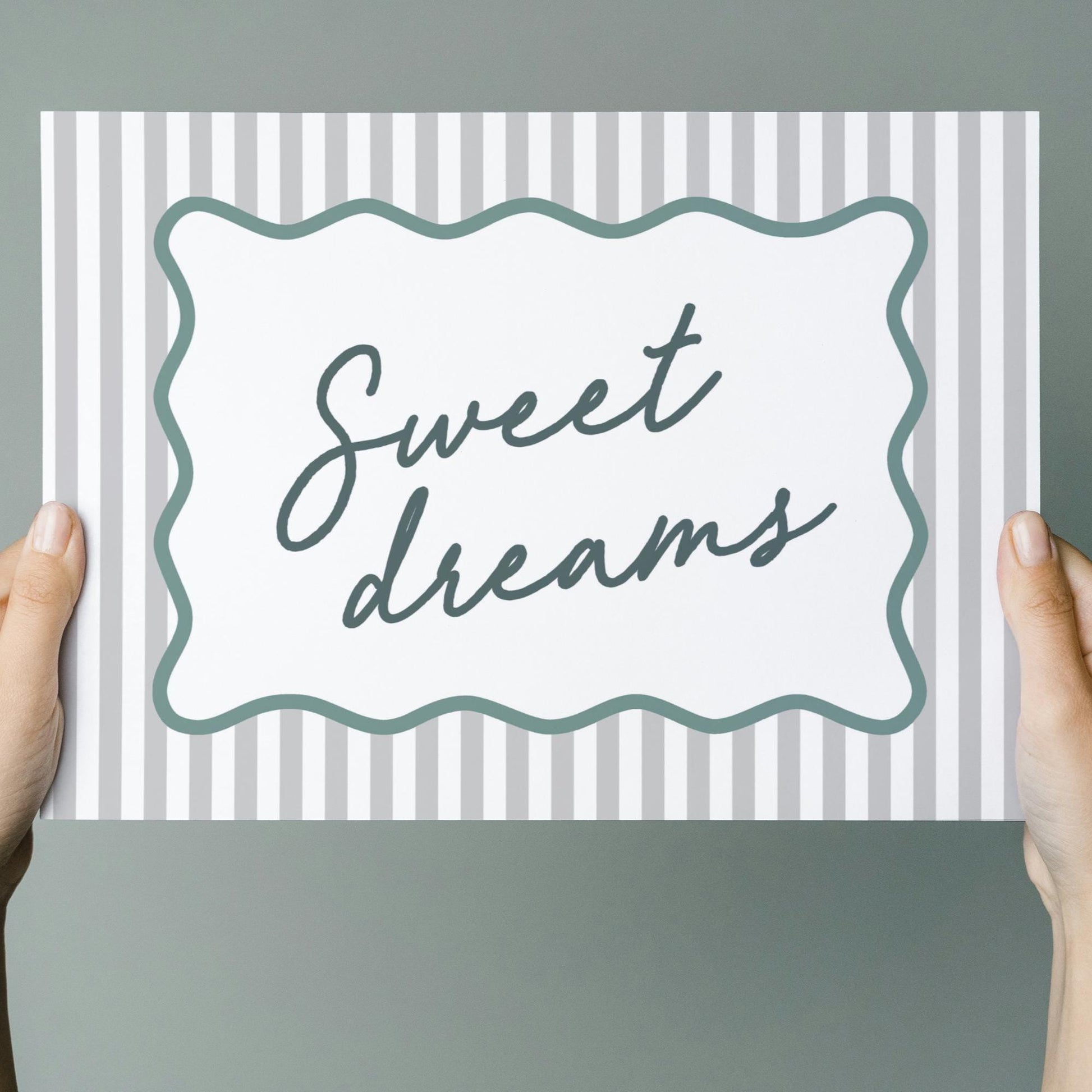 sweet dreams striped landscape wall art print