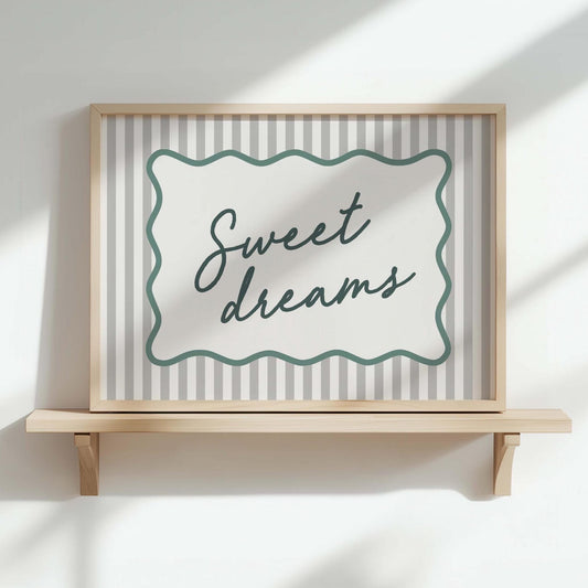 sweet dreams striped landscape wall art print
