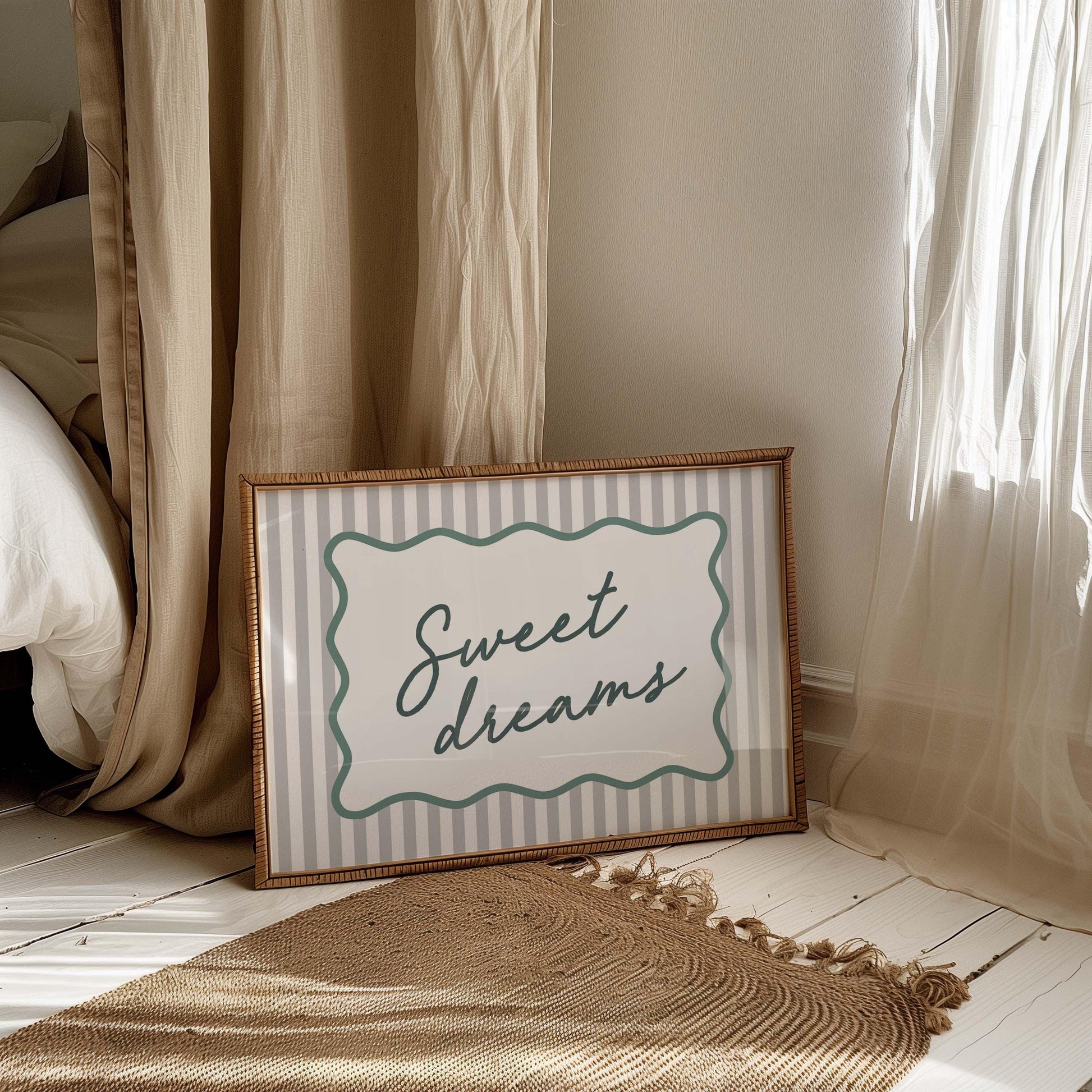 sweet dreams striped landscape wall art print