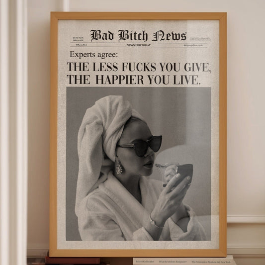 bad bitch newspaper print