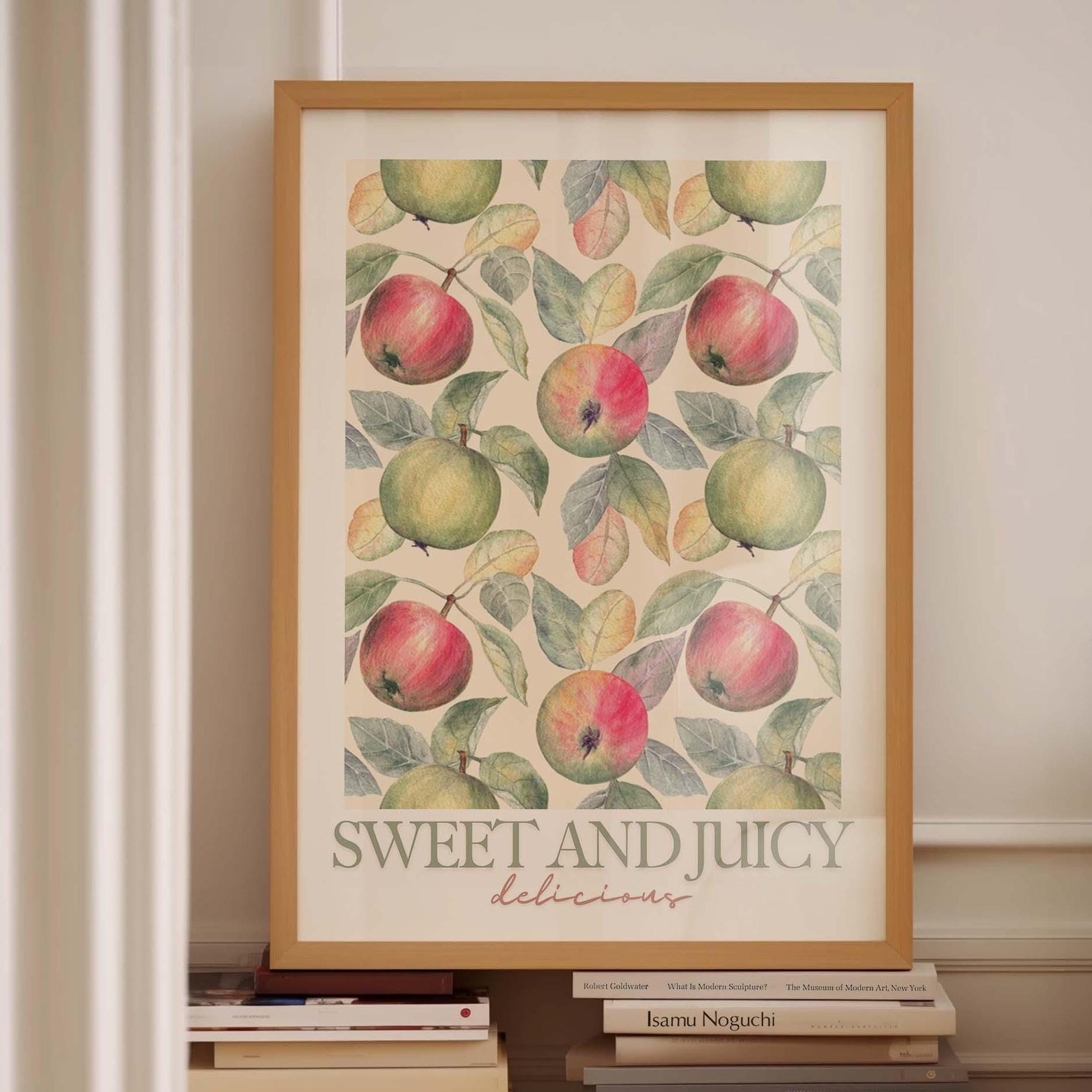 vintage fruit apple kitchen wall print